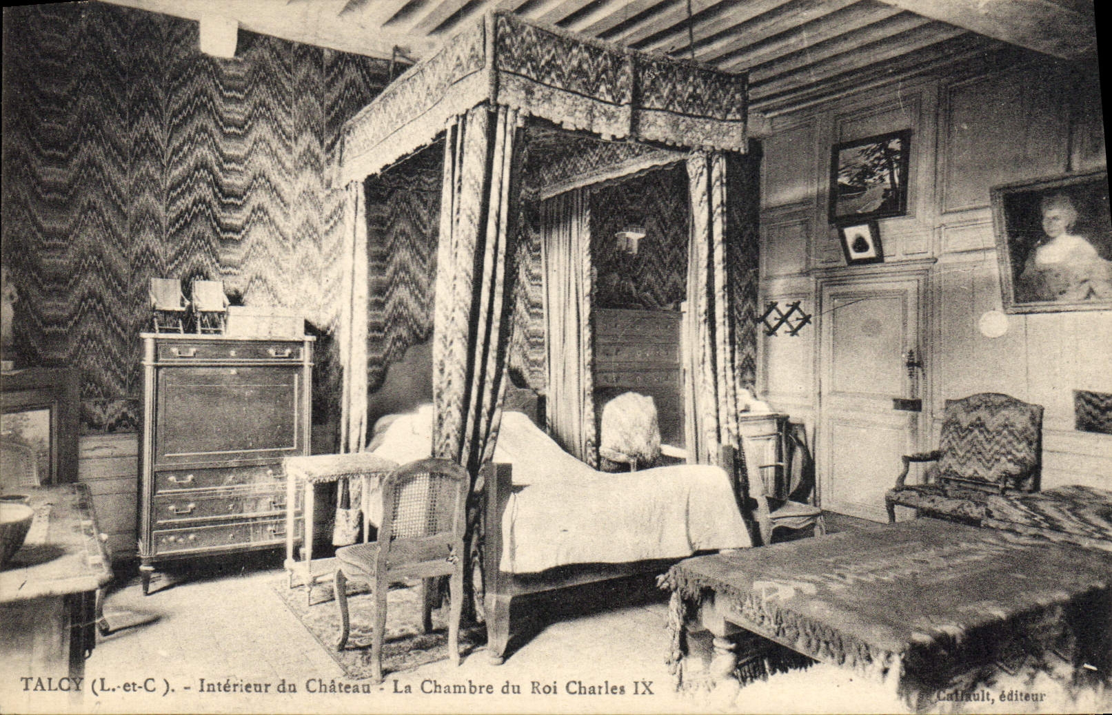 CPA Talcy L et C Interieur du Chateau La Chambre du Roi Charles IX