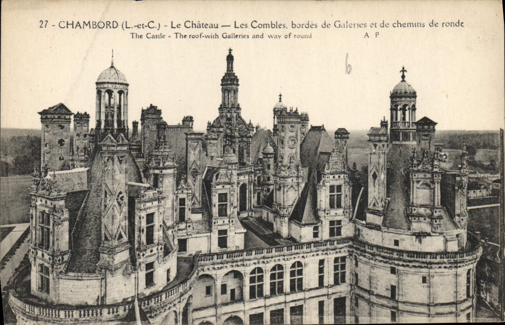 CPA Chambord L et C Le Chateau Les Combles