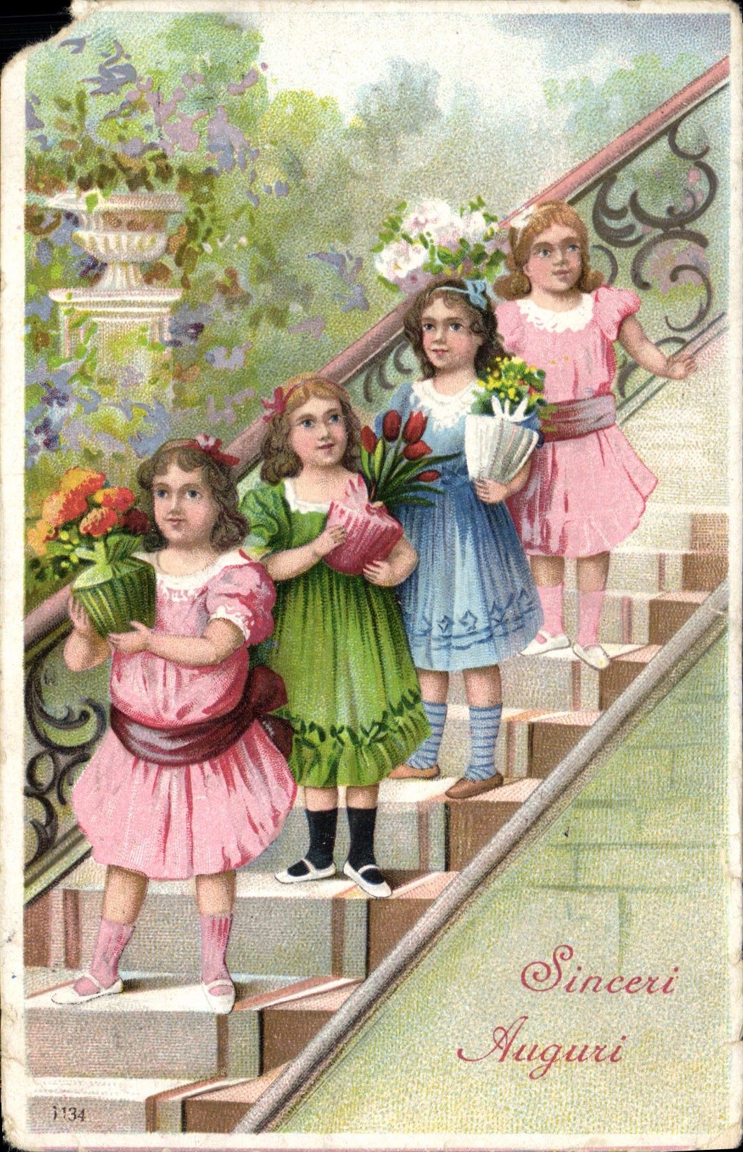 CPA Sinceri Auguri Enfants