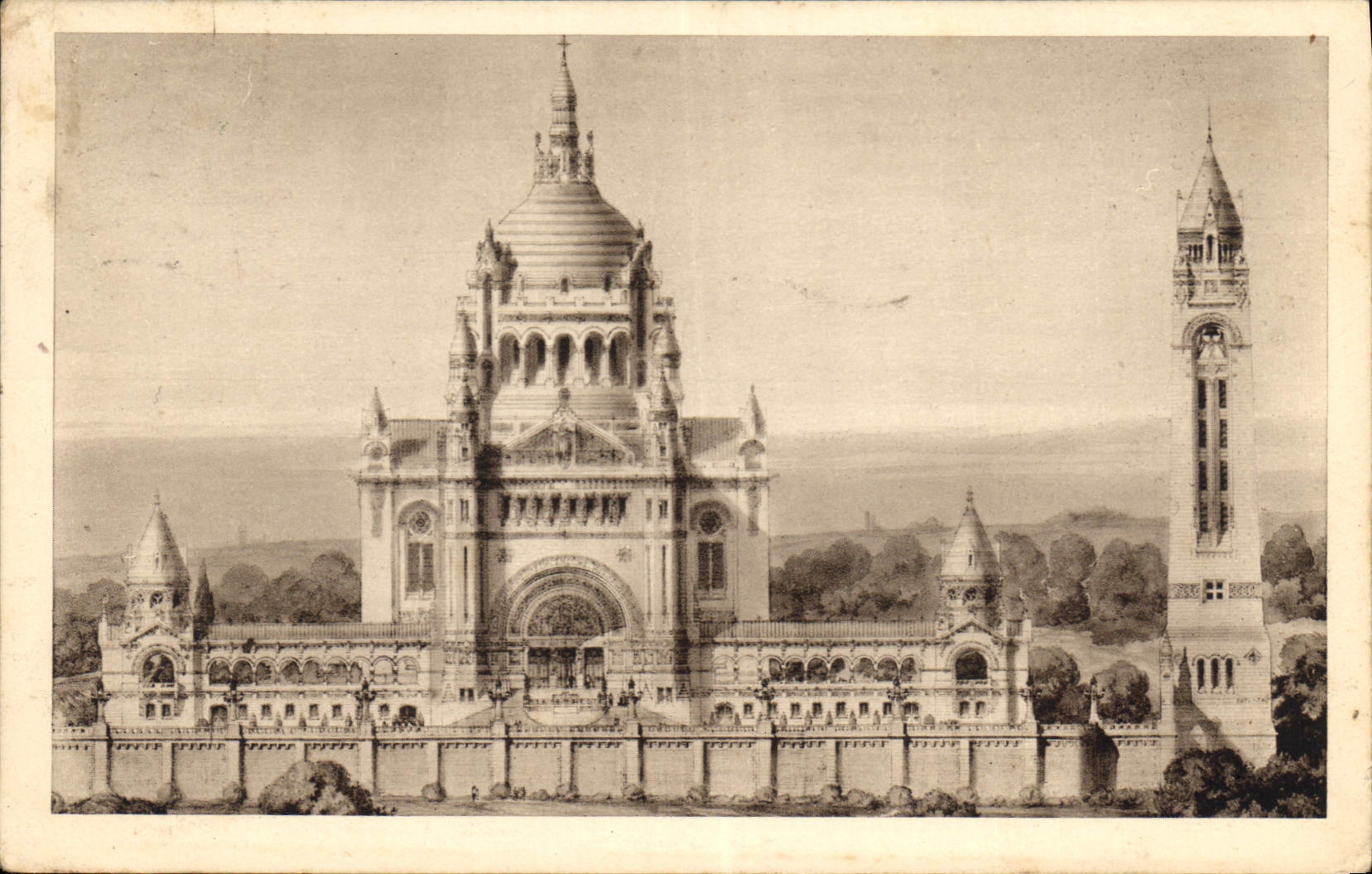 CPA La Basilique de Lisieux Vue Generale du Projet 