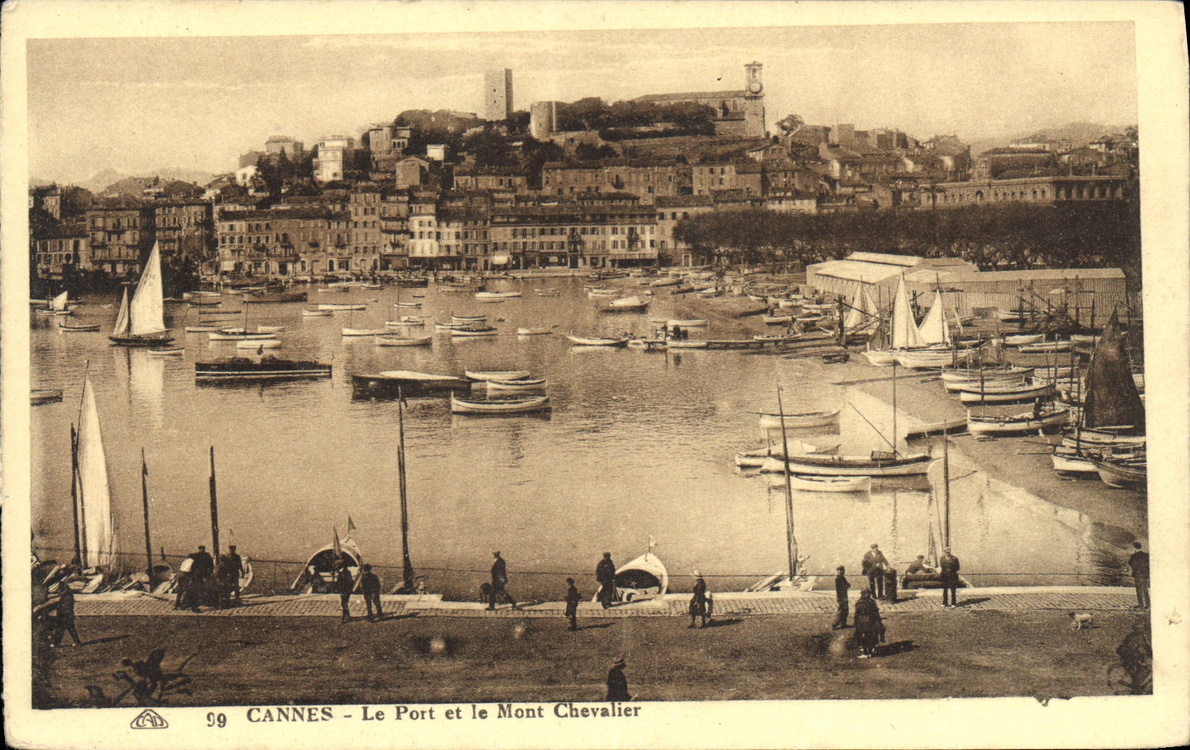 CPA Cannes Le Port et le Mont Chevalier 