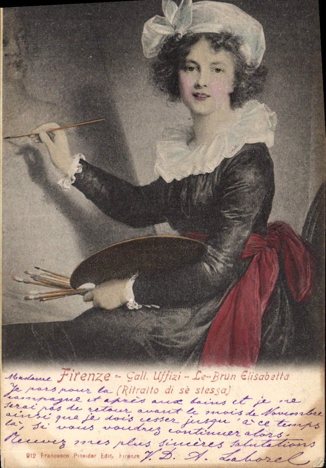 CPA Firenze Gall Uffizi Le Brun Elisabella 