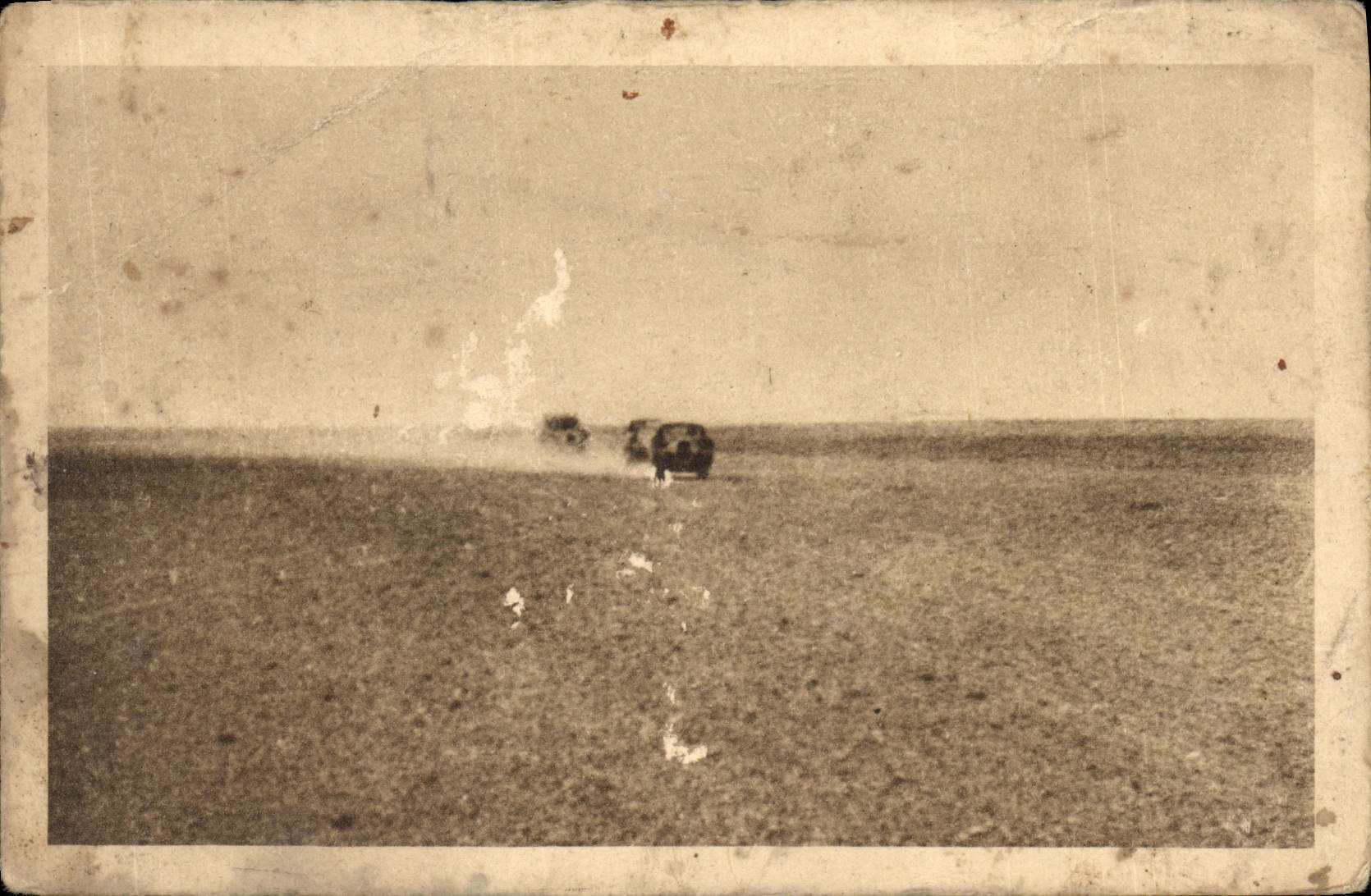 CPA Le desert grand disque de sable Raid Alger Dakar