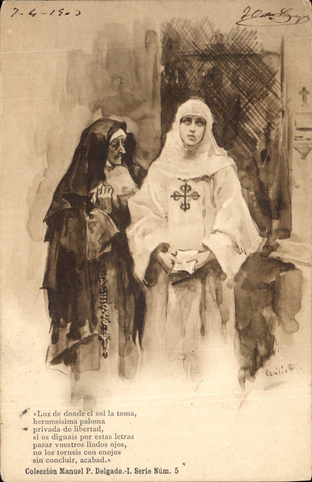 CPA Luz de donde el sol la toma Religieuses