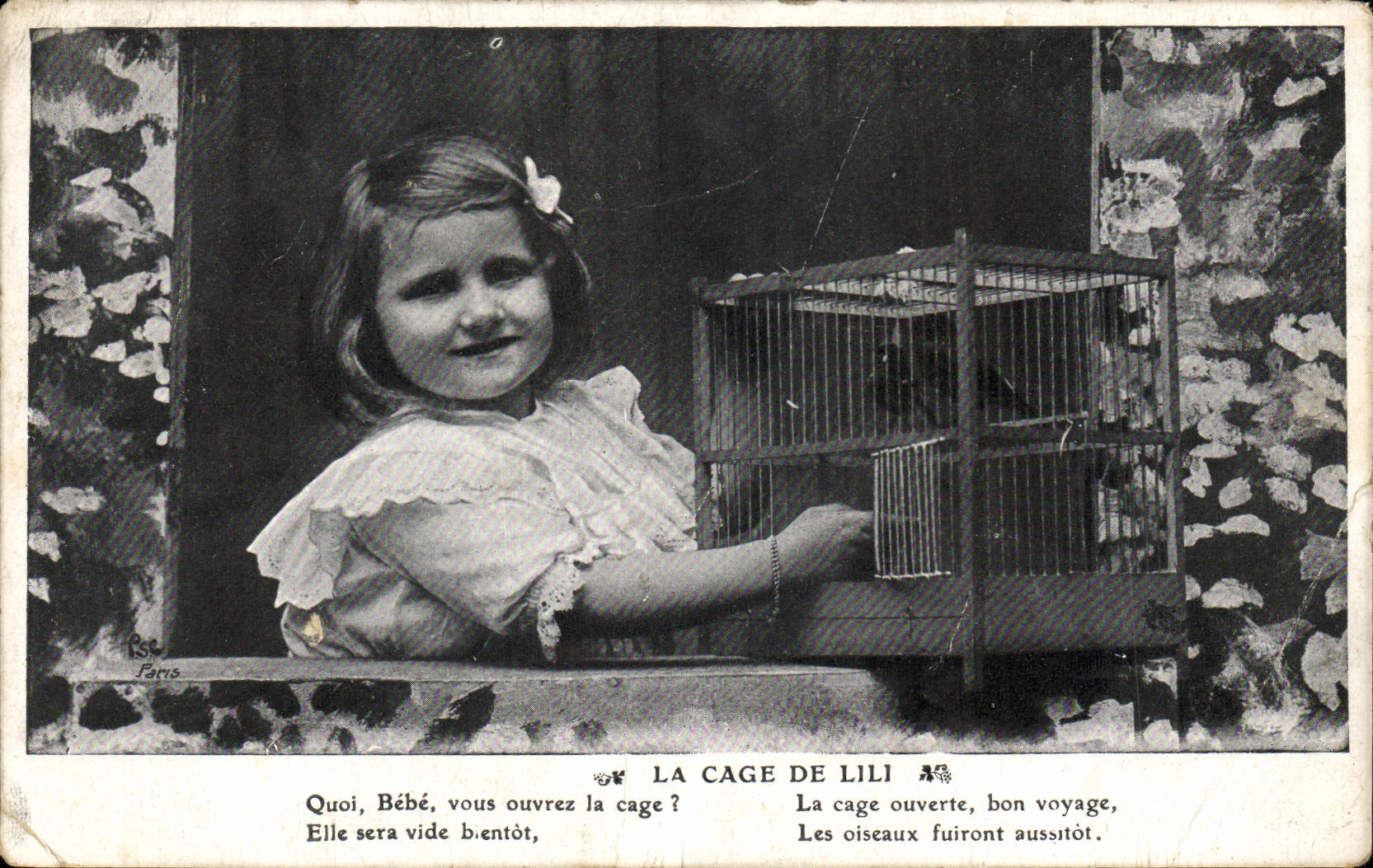 CPA La Cage de Lili Enfant Oiseau