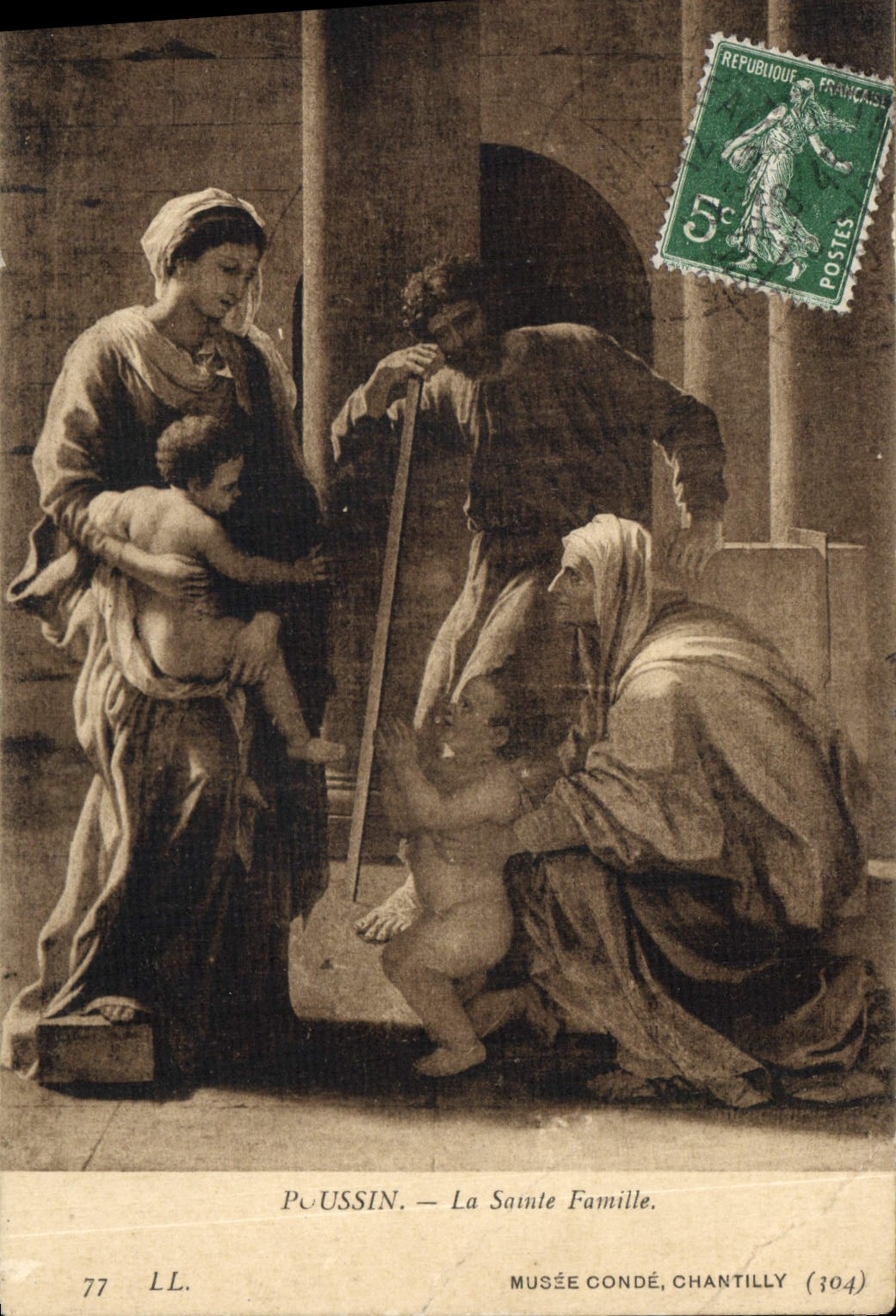 CPA Poussin La Sainte Familie Musee Conde Chantilly 