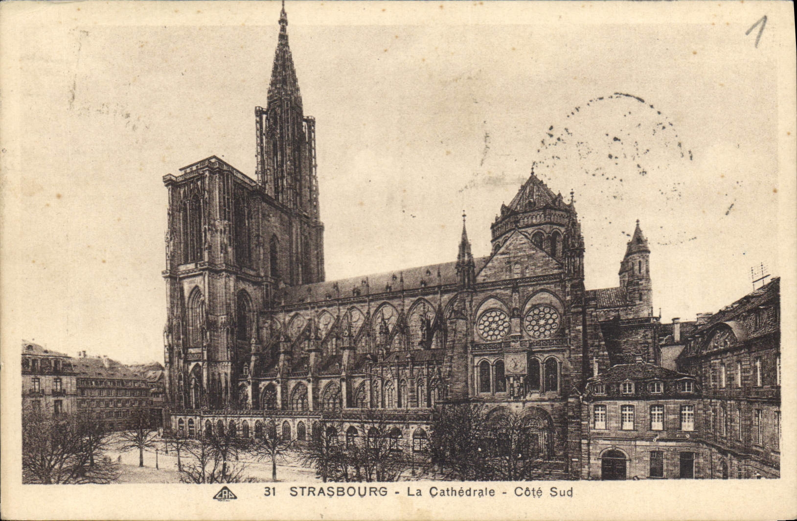 CPA Strasbourg La Cathedrale Cote Sud 