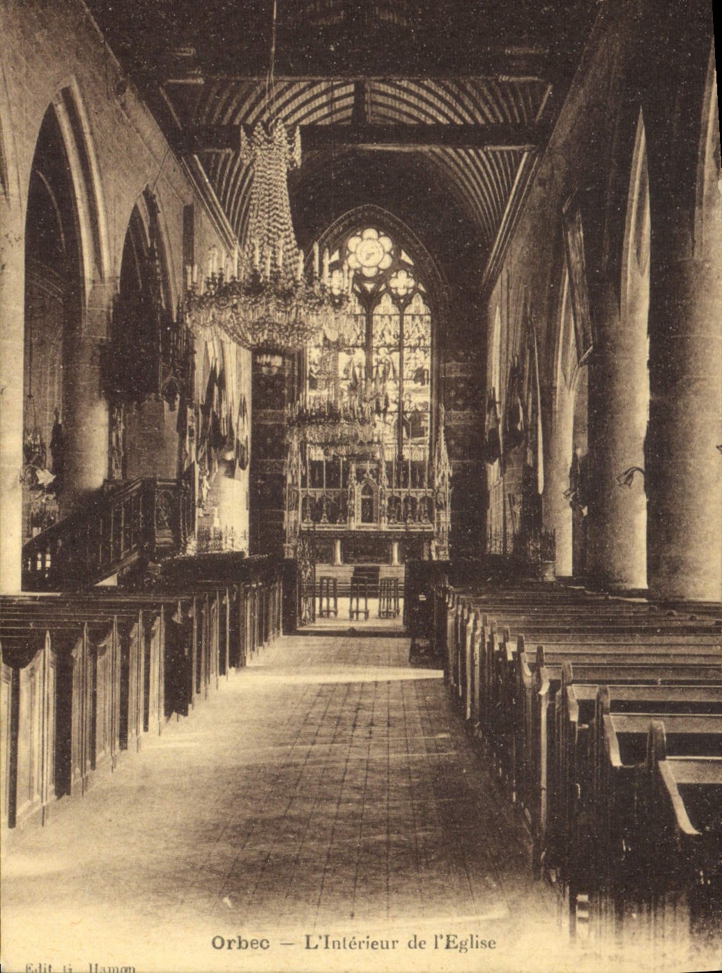 CPA Orbec L'Interieur de l'Eglise 