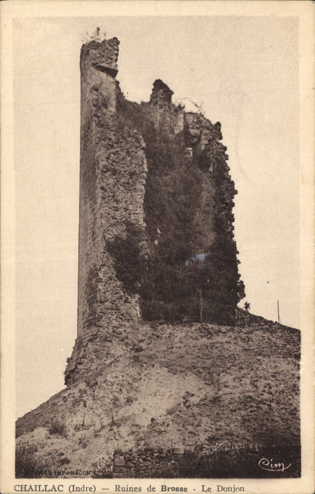 CPA Chaillac Indre Ruines de Brosse Le Donjon 