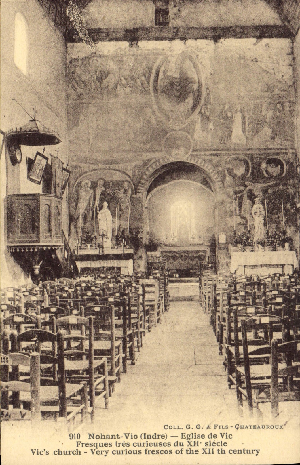 CPA Nohant Vic Indre Eglise de Vic 