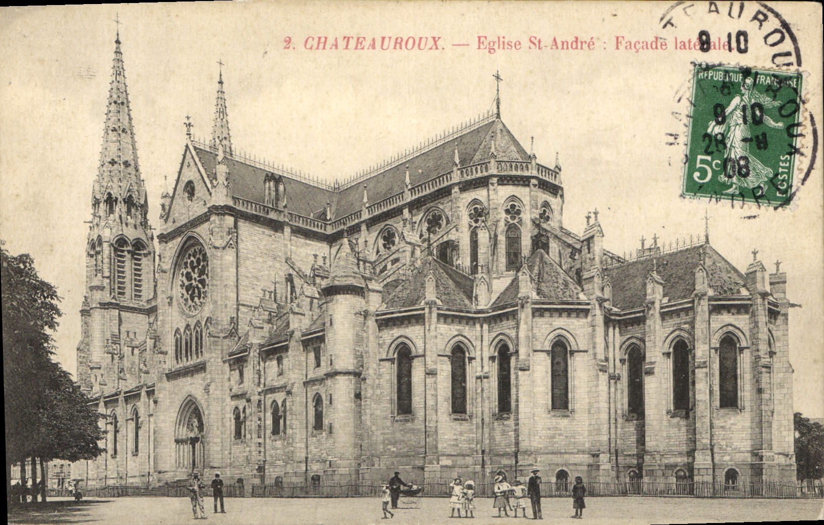 CPA Chateauroux Eglise St Andre Facade laterale