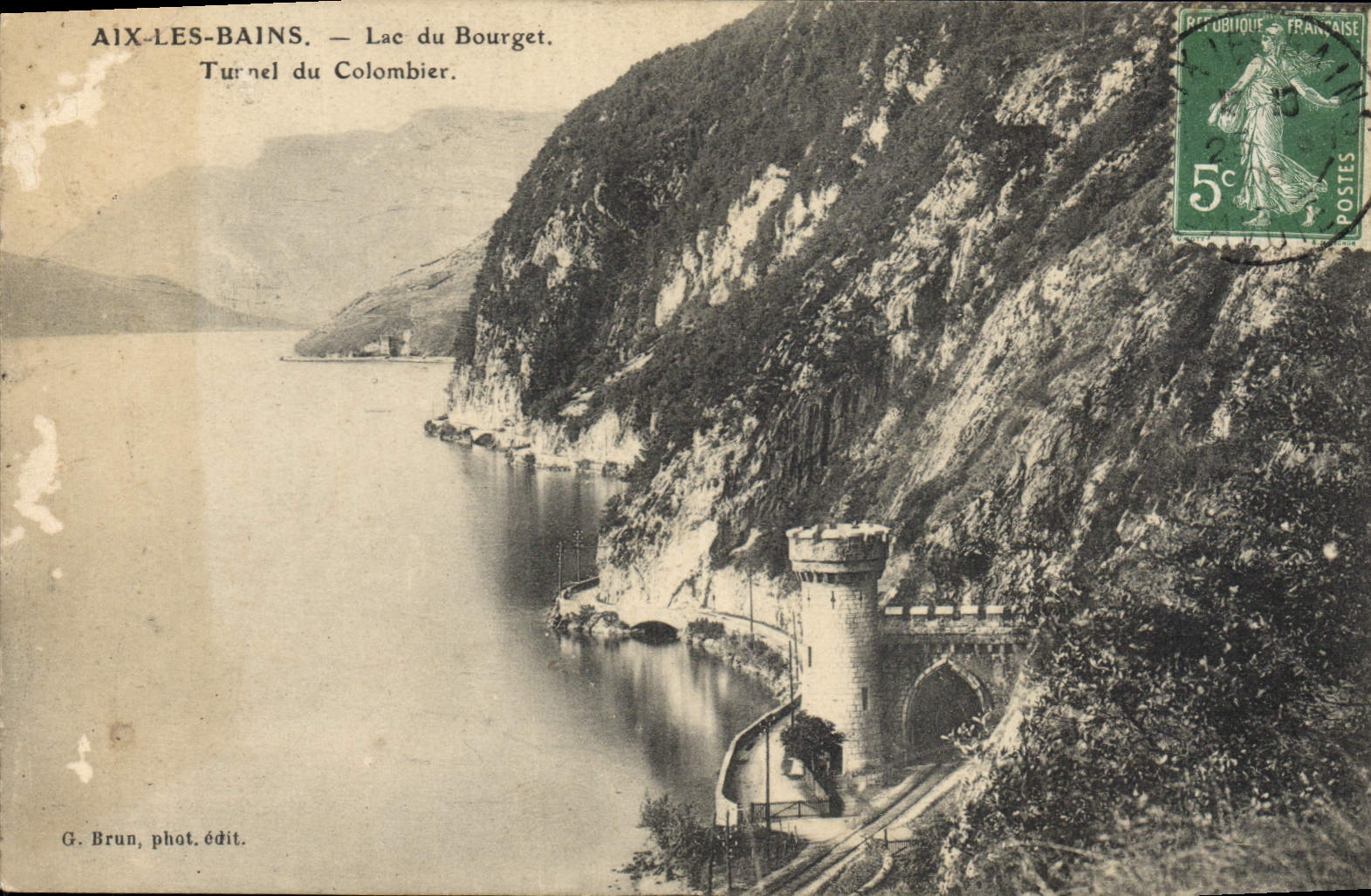 CPA Aix les Bains Lac du Bourget Tunnel du Colombier 