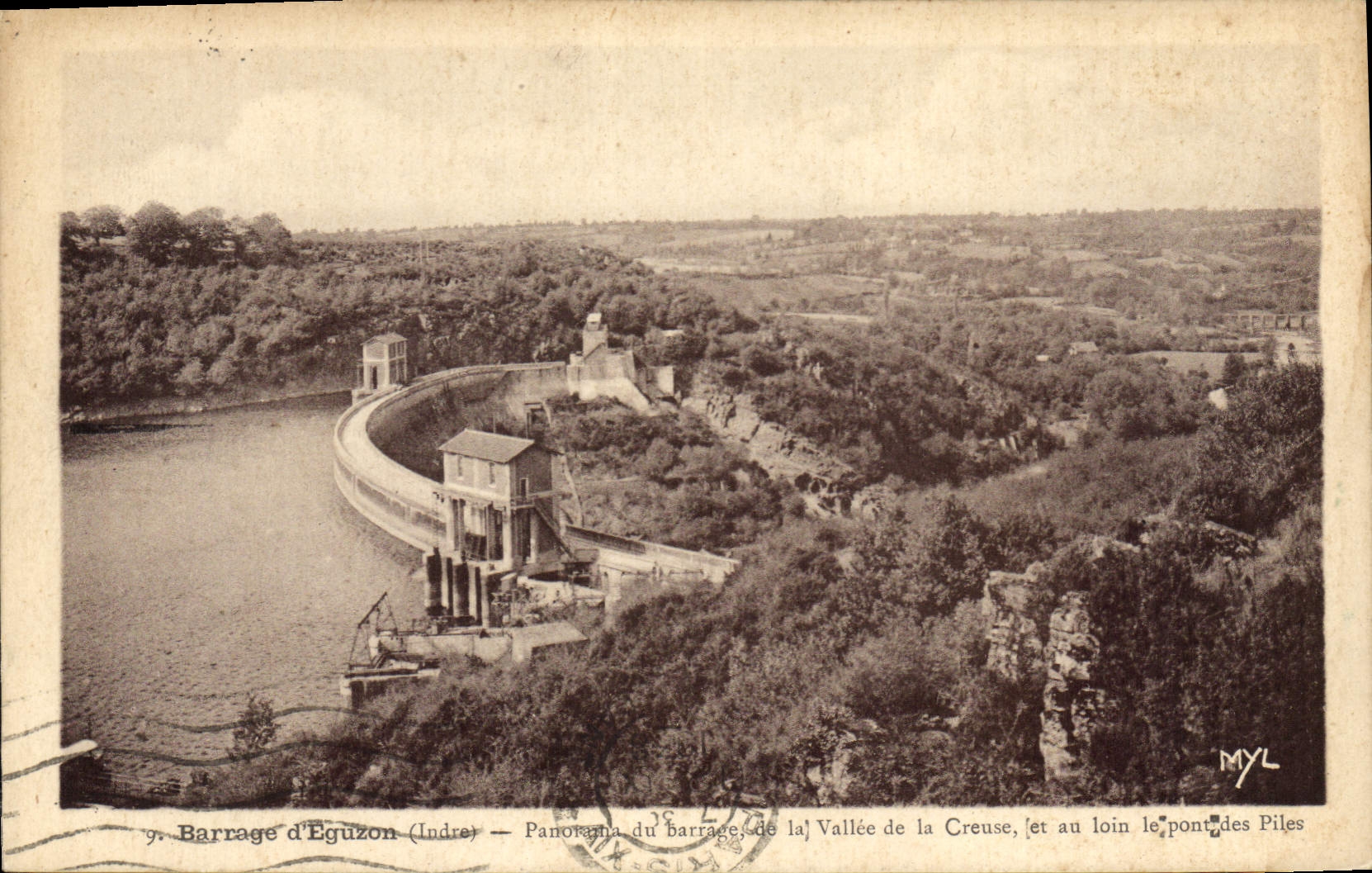 CPA Barrage d'Eguzon Indre Panorama du barrage 