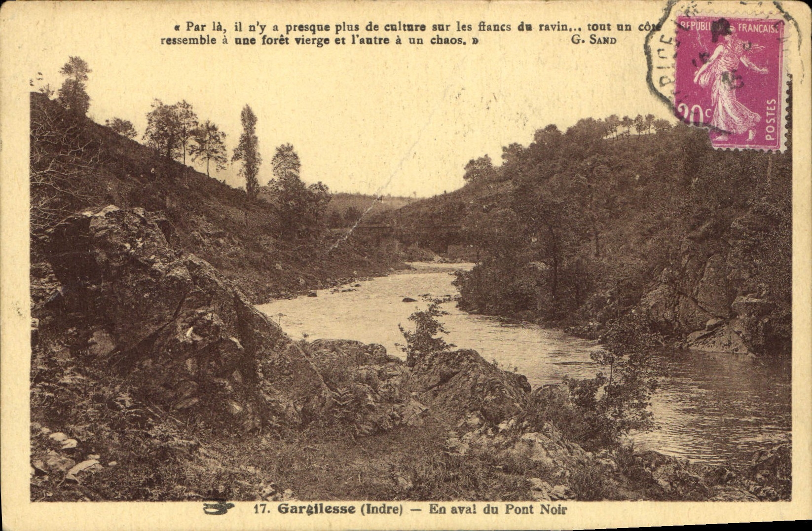 CPA Gargilesse Indre En aval du Pont Noir 