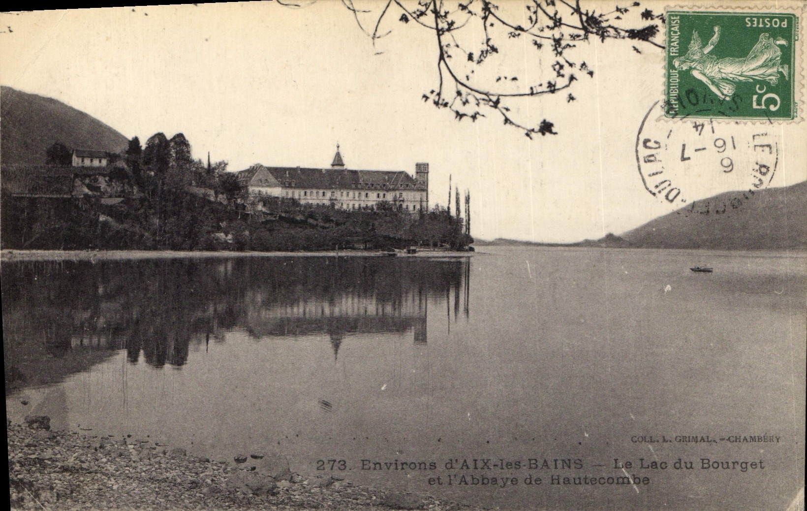 CPA Environs d'Aix les Bains Le Lac du Bourget et l'Abbaye de Hautecombe 