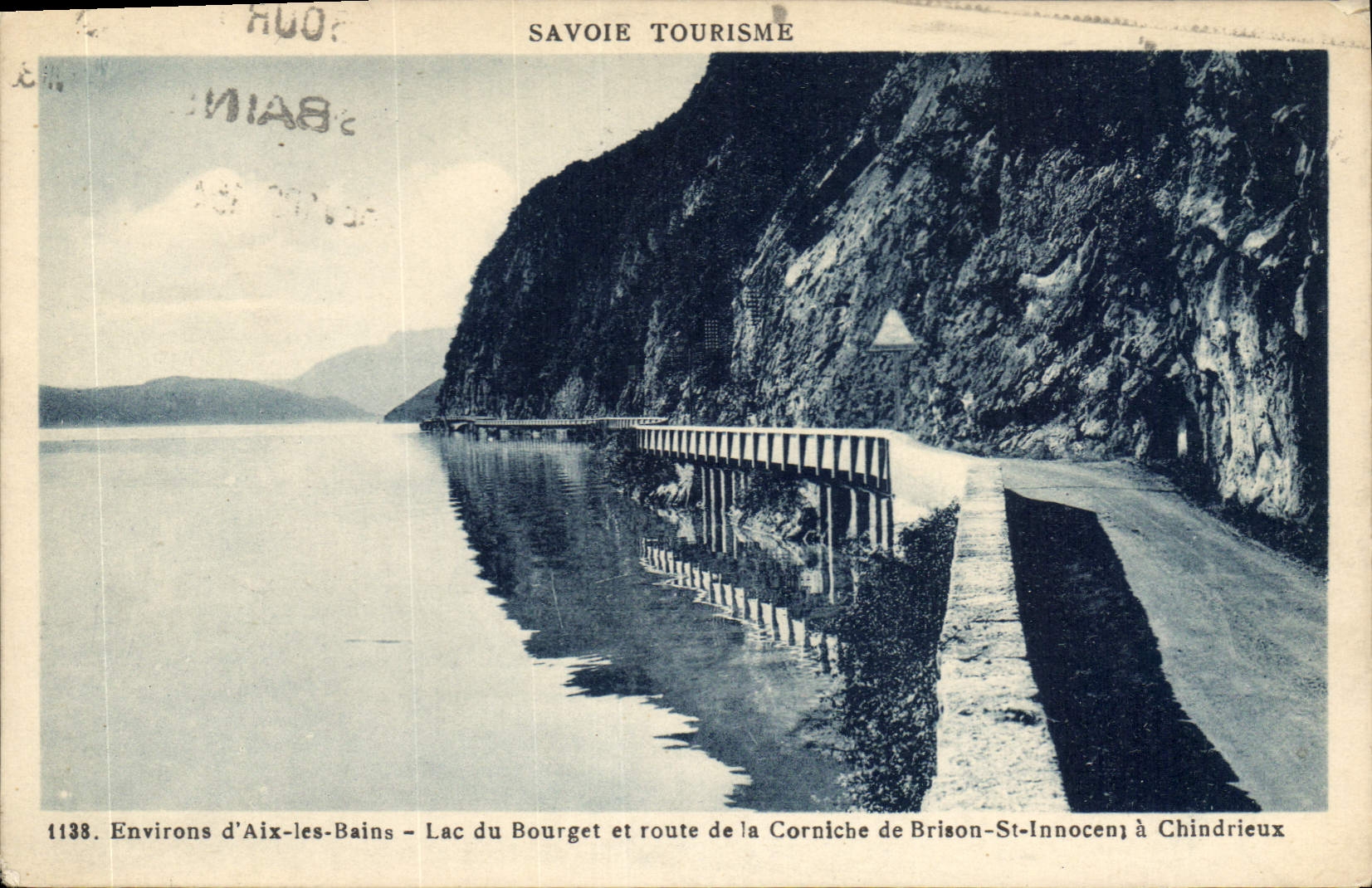 CPA Environs d'Aix les Bains Lac du Bourget et route de la Corniche de Brison St Innocent a Chindrie