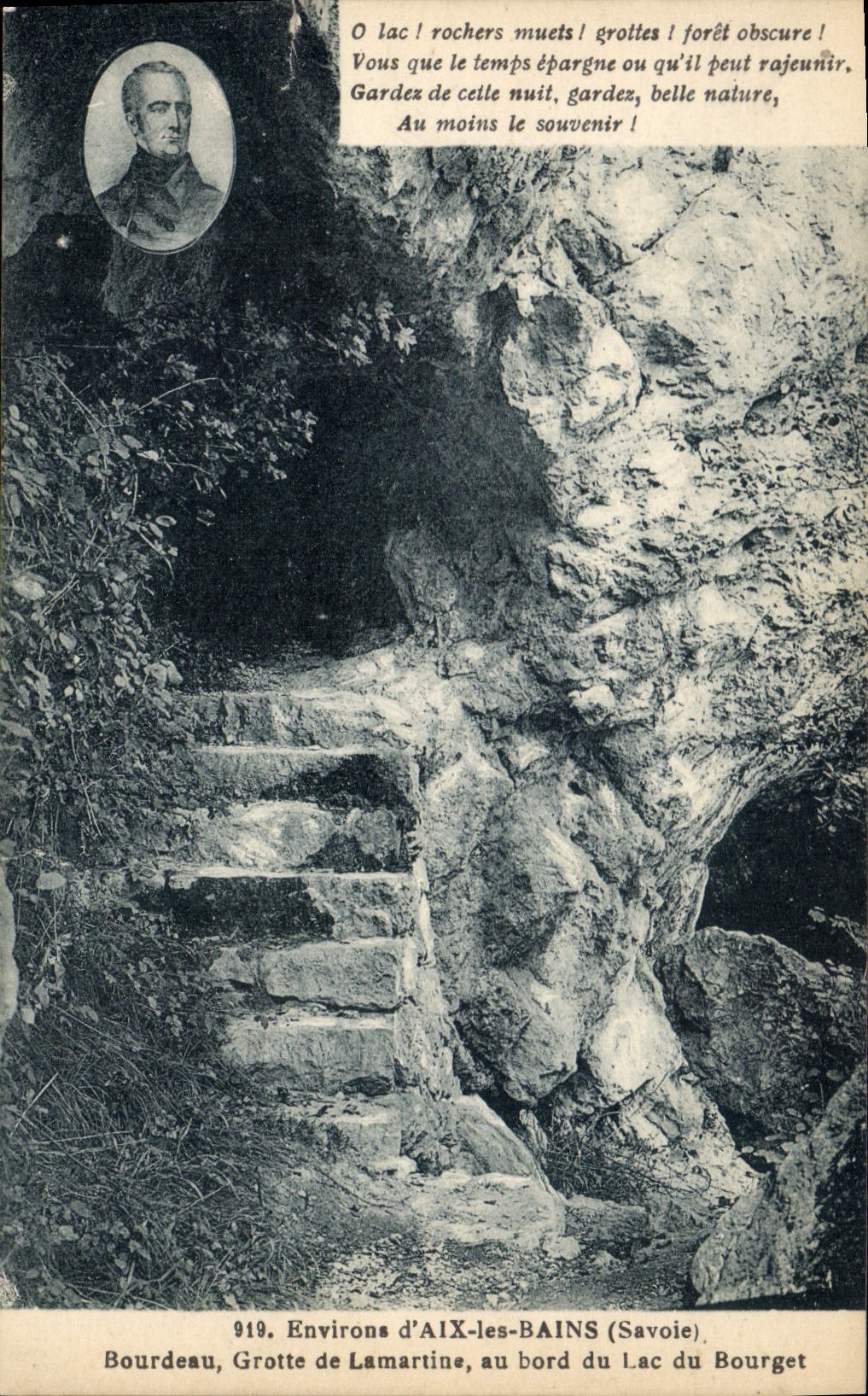 CPA Environs d'Aix les Bains Savoie Bordeau Grotte de Lamartine au bord du Lac du Bourget 