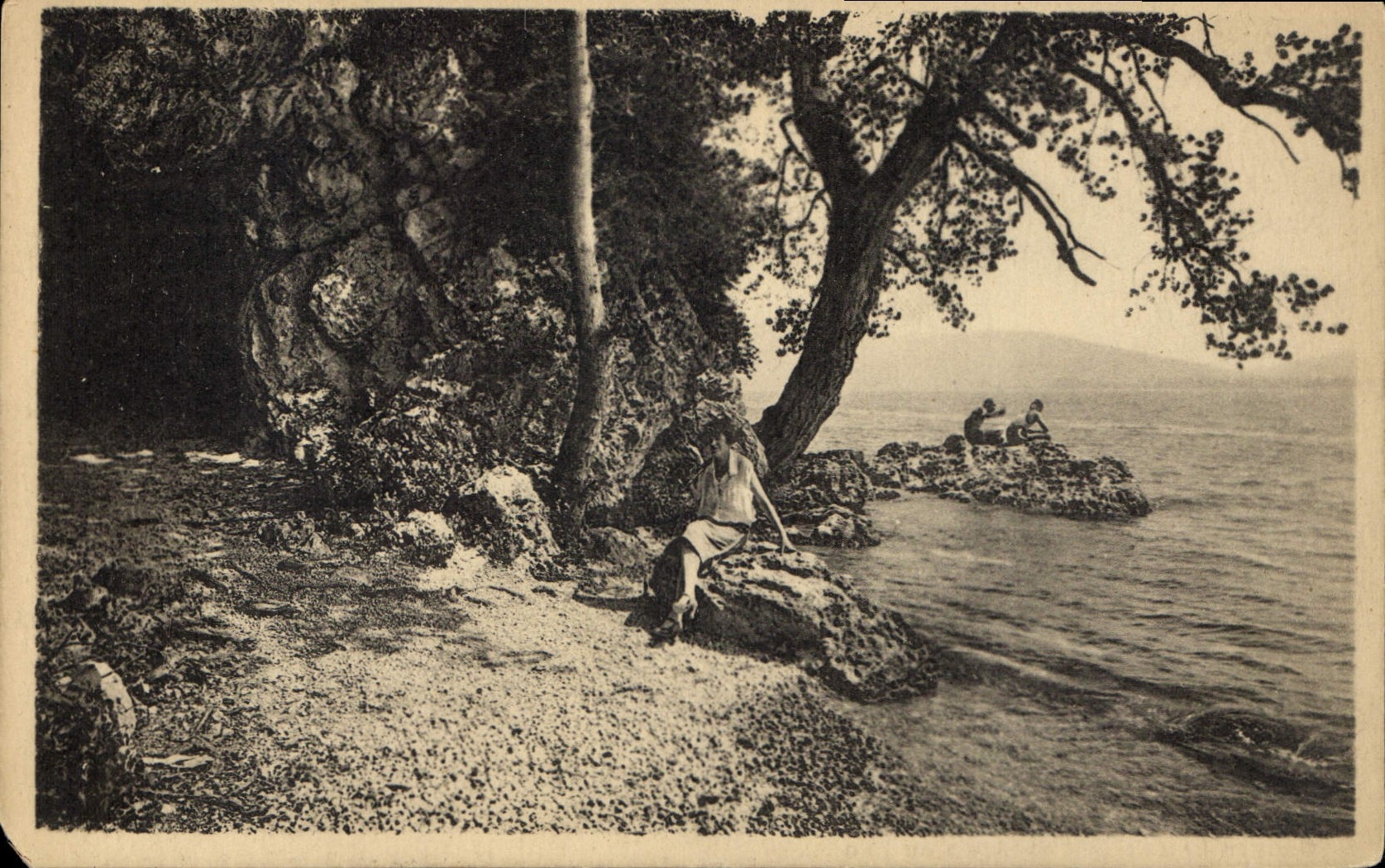 CPA Env d'Aix les Bains Bordeau Grotte Lamartine et Bord du Lac