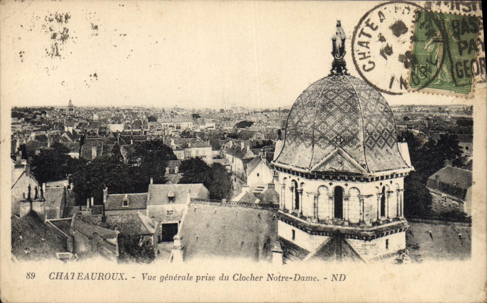 CPA Chateauroux Vue generale prise du Clocher Notre Dame