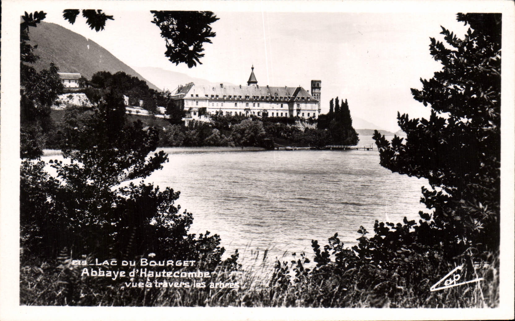 CPA Lac du Bourget Abbaye d'Hautecombe vue a travers 