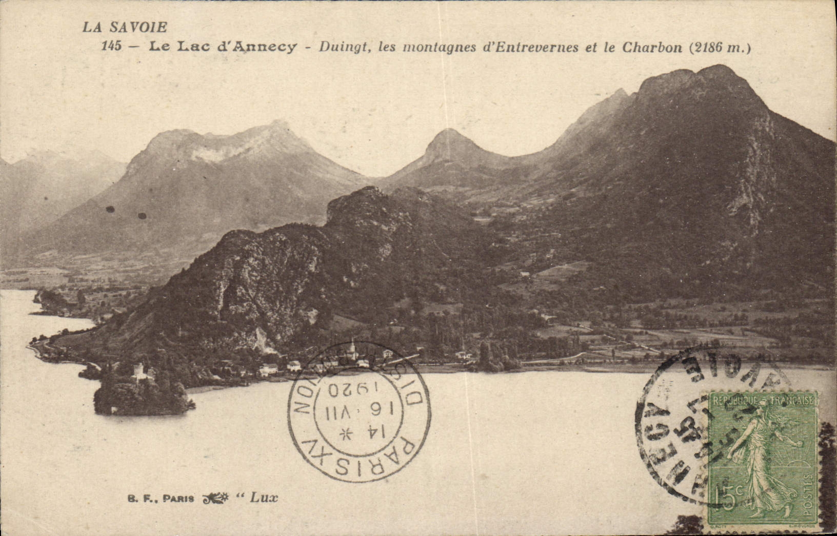CPA Le Lac d'Annecy Duingt les montagnes d'Entrevernes et le Charbon 