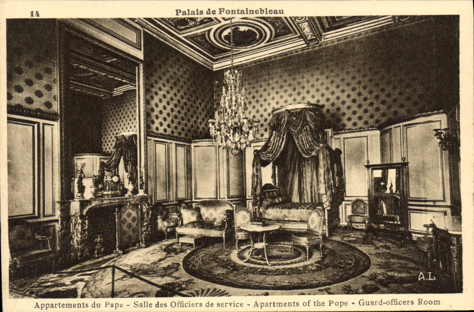 CPA Palais de Fontainebleau Appartements du Pape Salle des Officiers de service