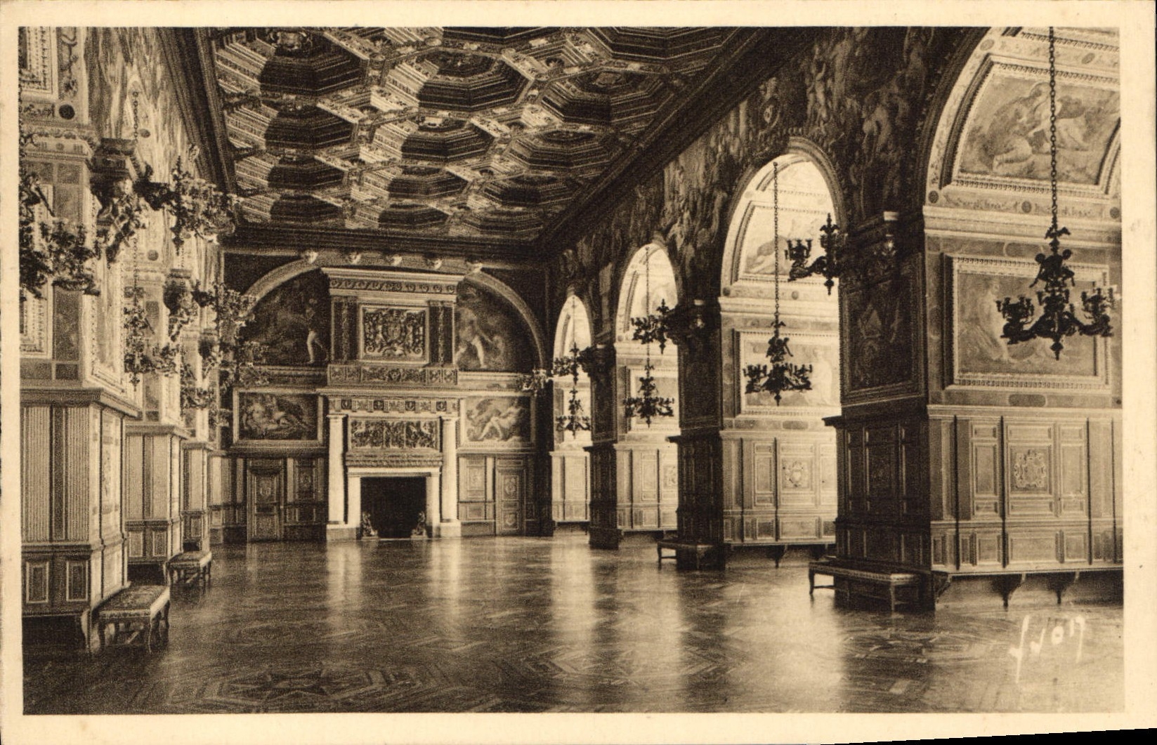 CPA Fontainebleau S et M Le Palais Galerie Henri II