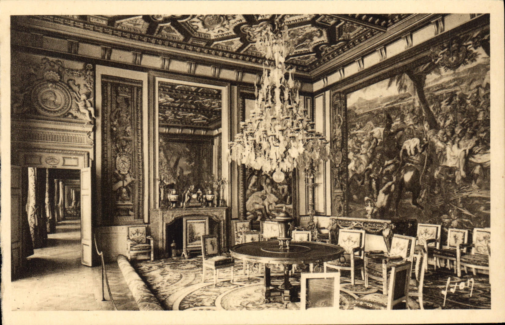 CPA Fontainebleau S et M Le Palais Salon du Pape