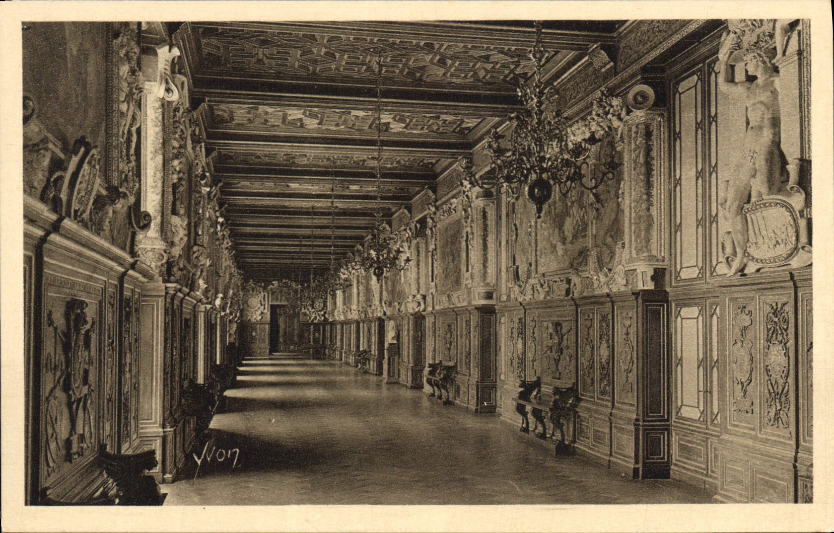 CPA Palais de Fontainebleau Galerie Francois