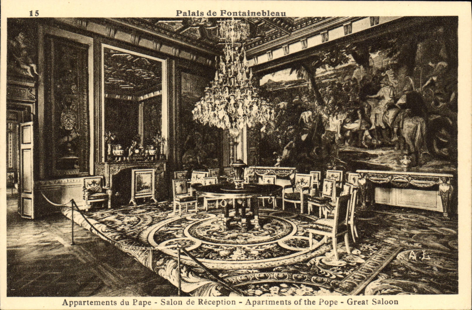 CPA Palais de Fontainebleau Appartements du Pape Salon de Reception