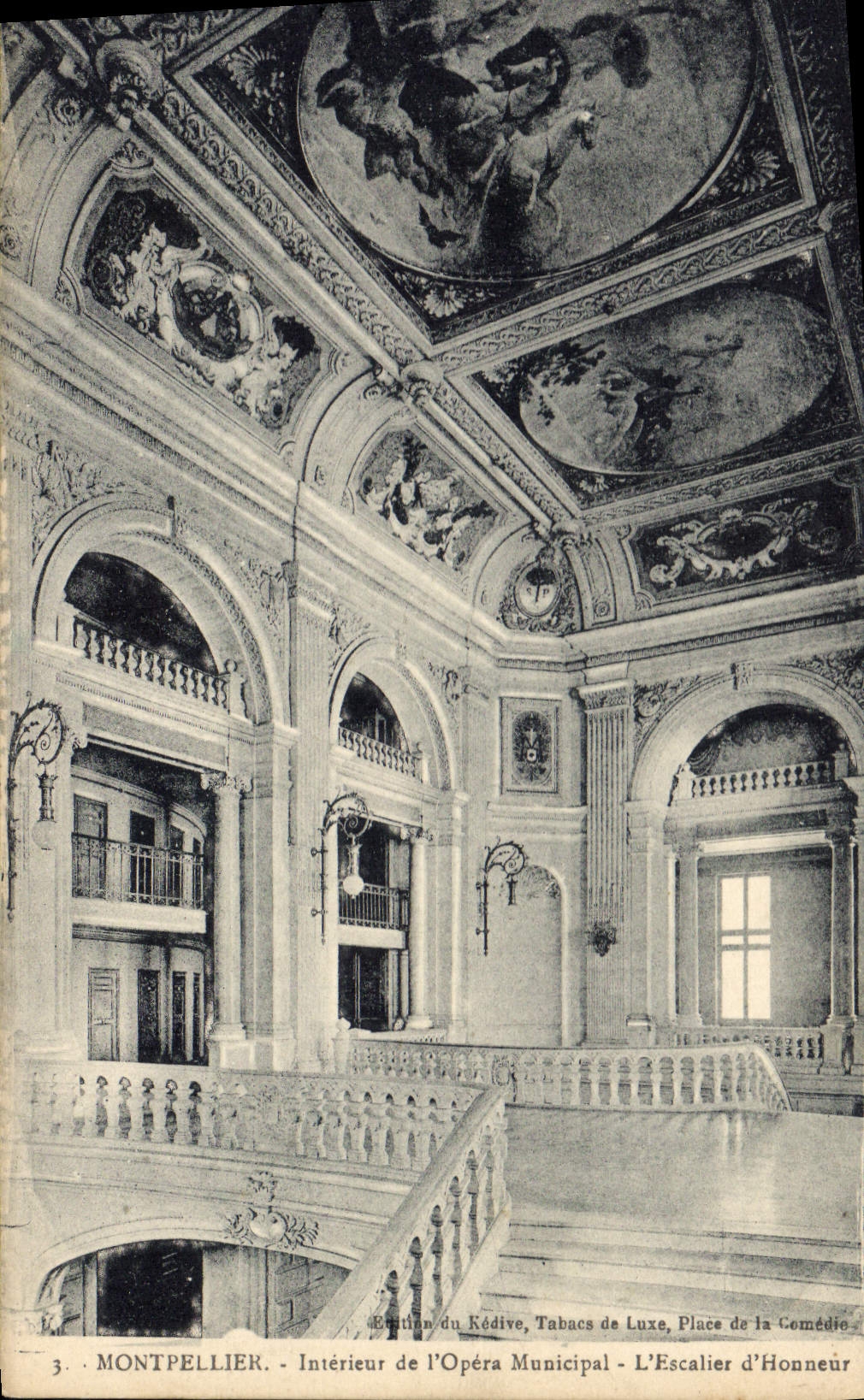 CPA Montpellier Interieur de l'Opera Municipal L'Escalier d'Honneur