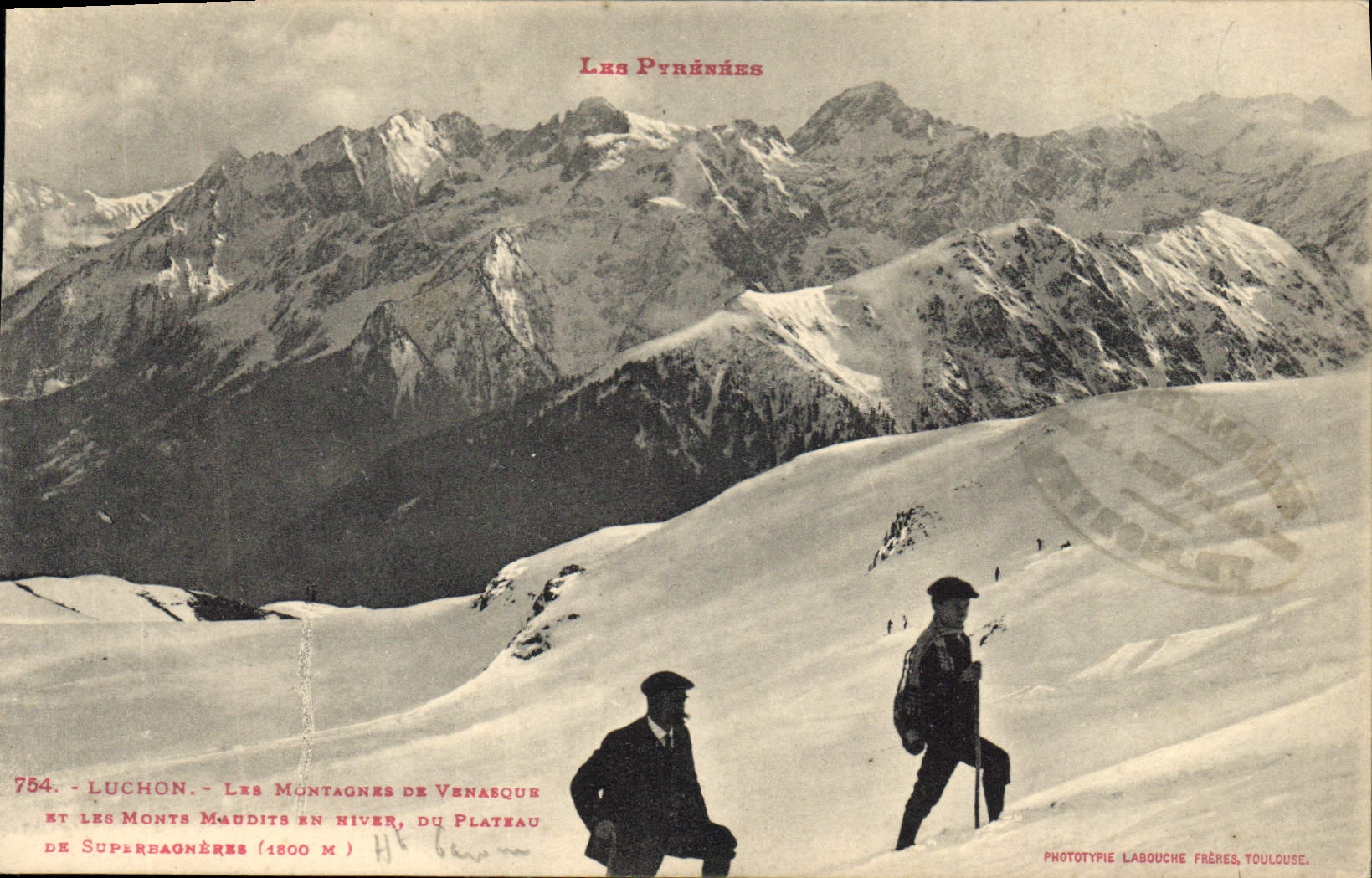 CPA Luchon Les Montagnes de Venasque et les Monts Maudits e hiver du plateau de Superbagneres