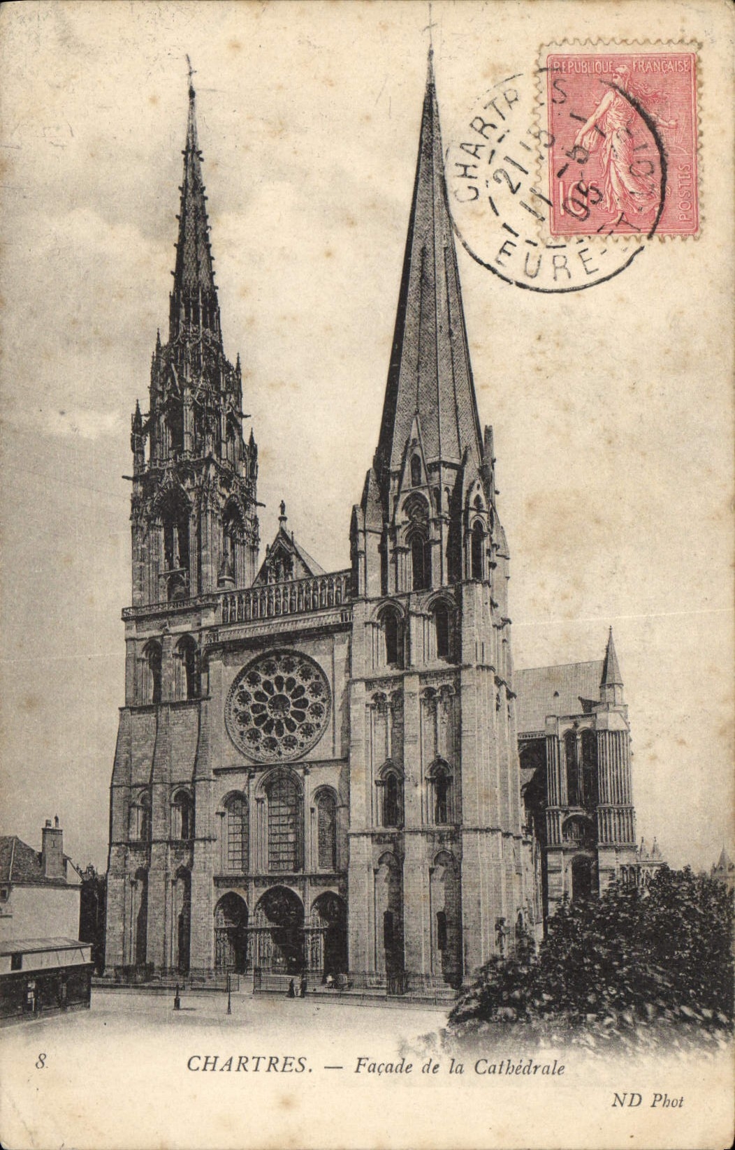 CPA Chartres Facade de la Cathedrale 