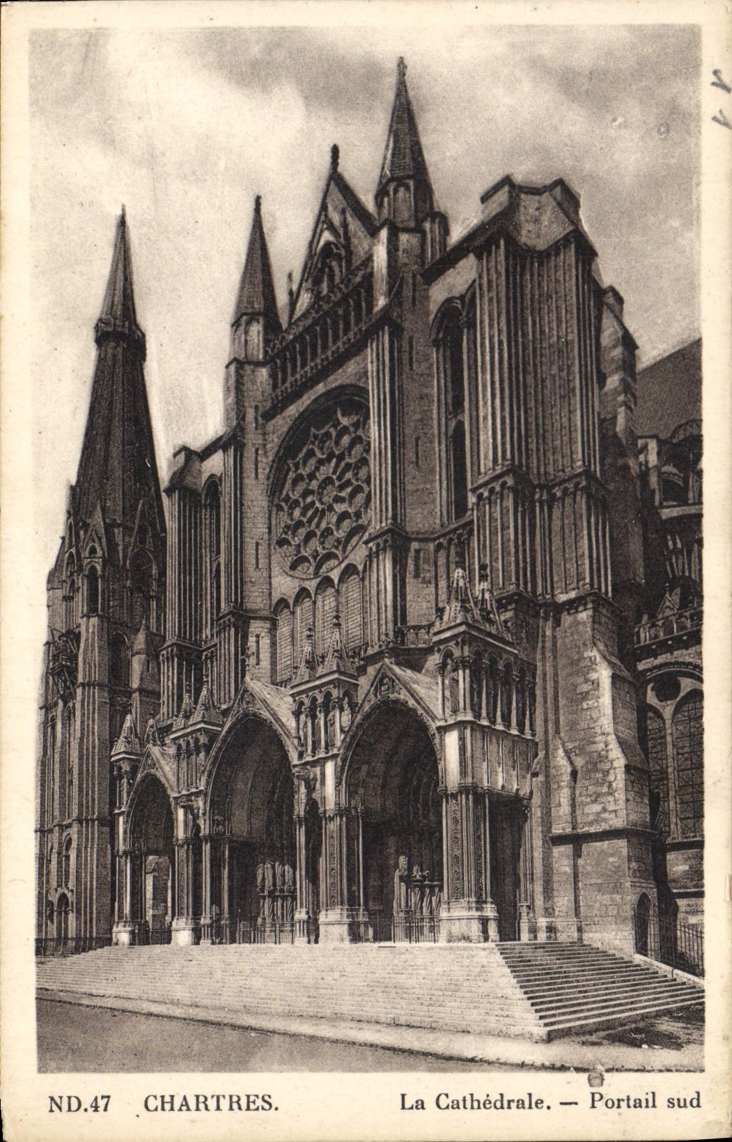 CPA Chartres La Cathedrale Portail sud 