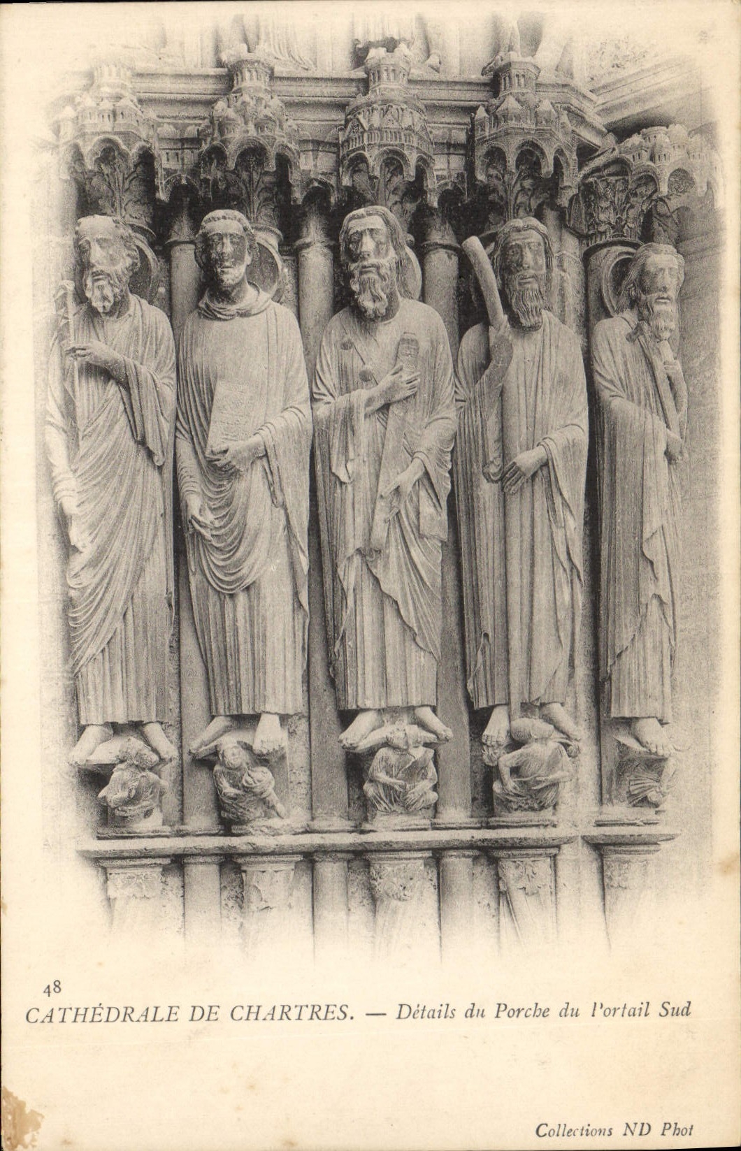 CPA Cathedrale de Chartres Details du Porche du Portail Sud 