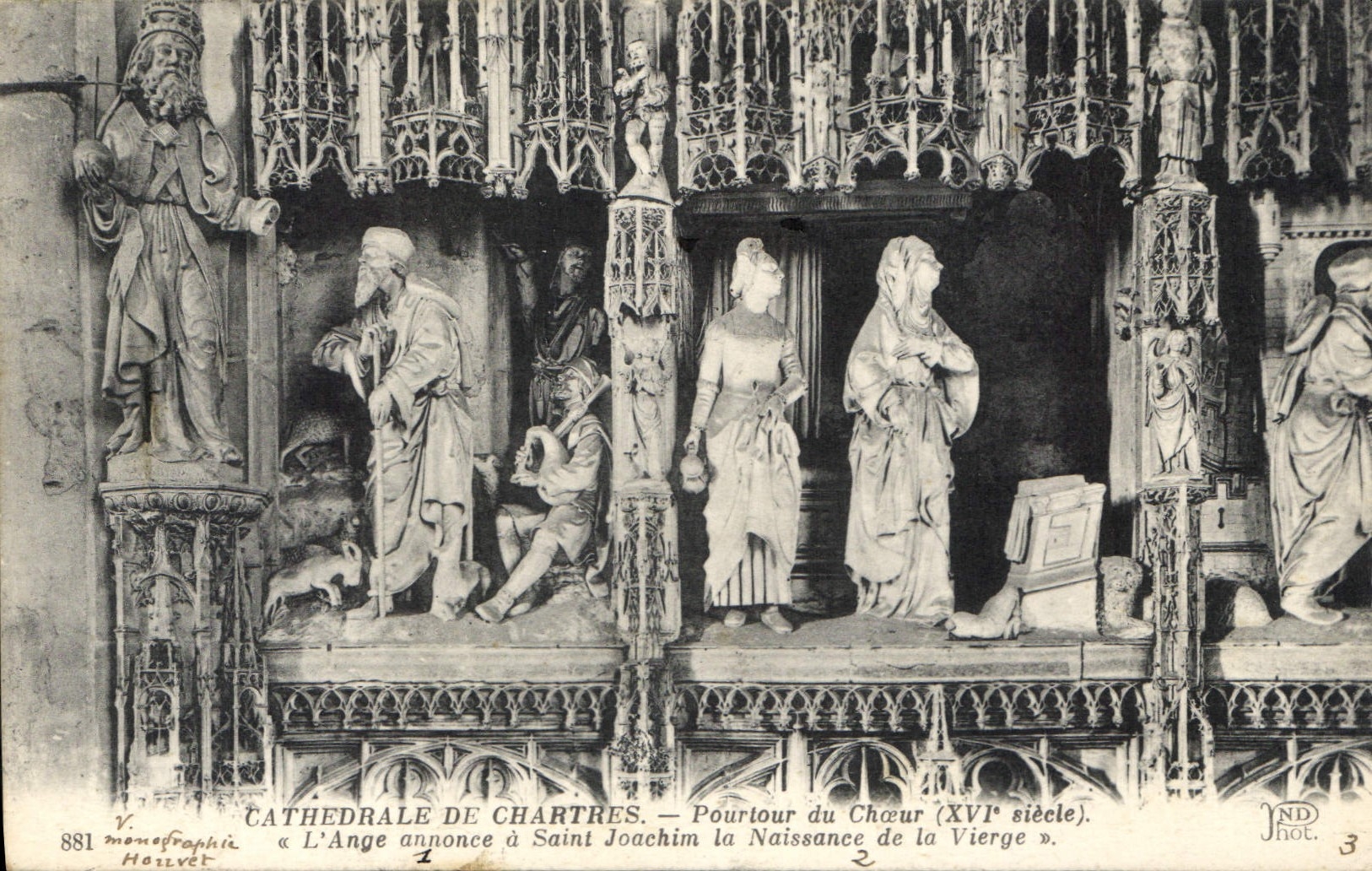 CPA Cathedrale de Chartres Pourtour du Choeur XVI siecle l'Ange annoce a Saint Joachim la Naissance 