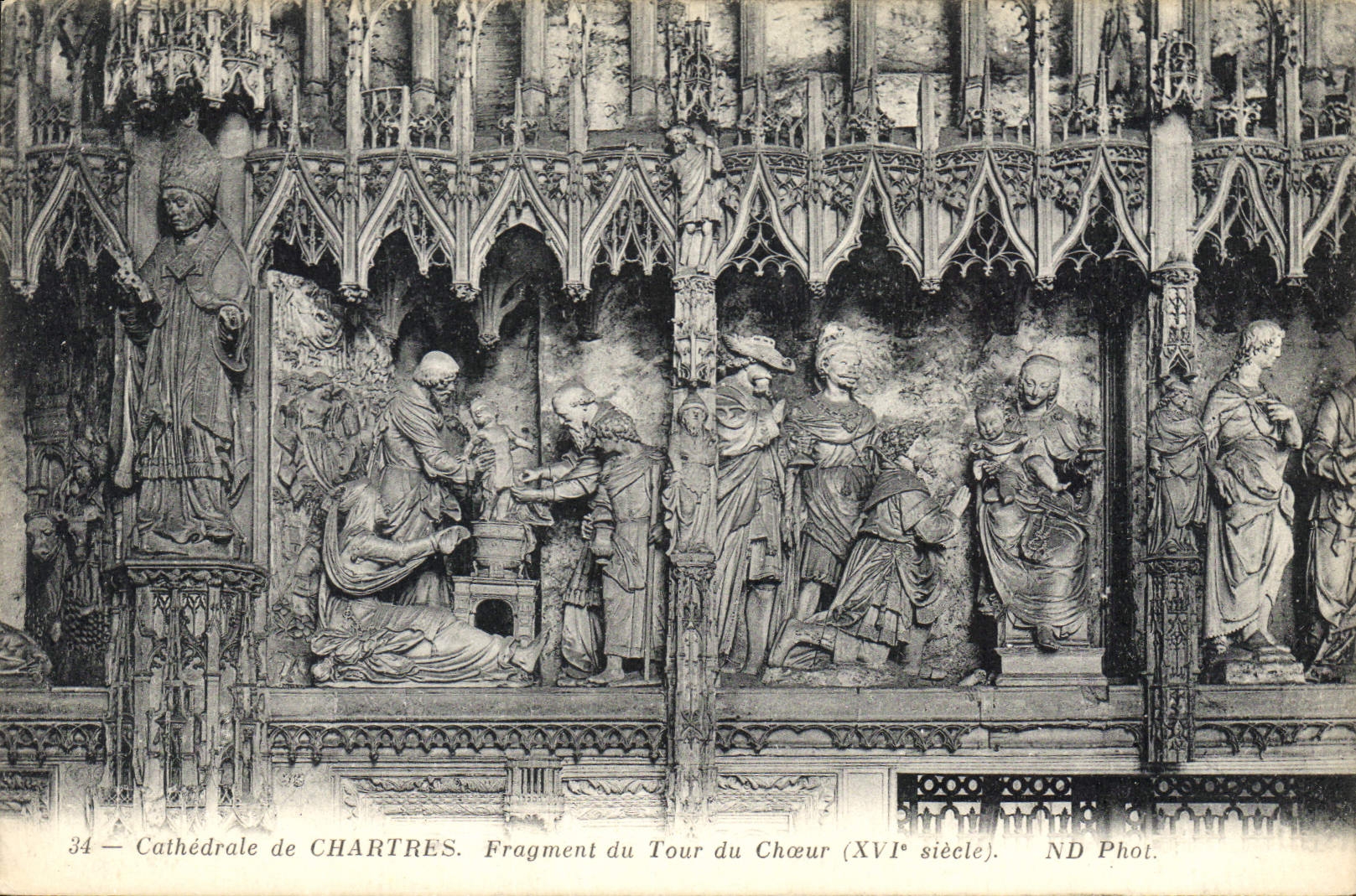 CPA Cathedrale de Chartres Frangment du Tour du Choeur XVI siecle 