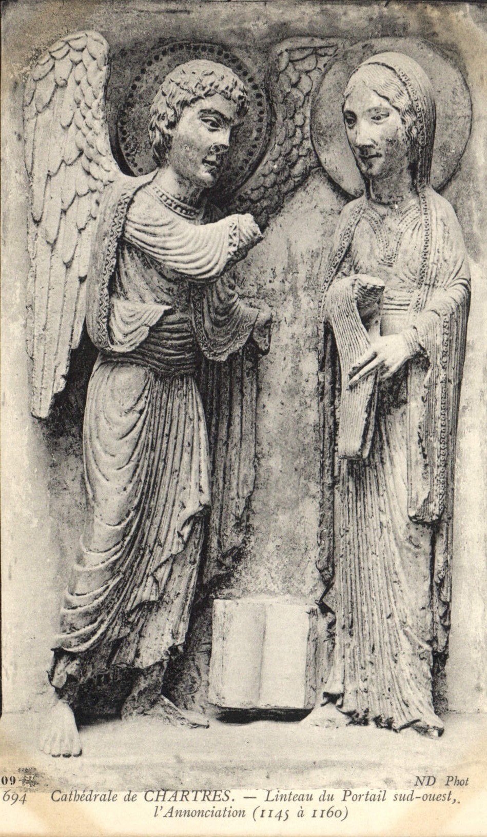 CPA Cathedrale de Chartres Linteau du Portail Sud Ouest l'Annonciation 1145 a 1160 
