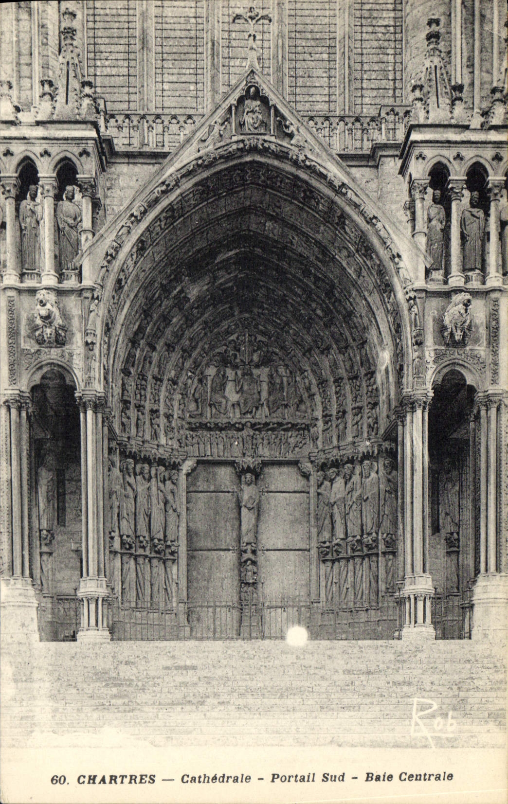 CPA Chartres Cathedrale Portail Sud Baie Centrale 