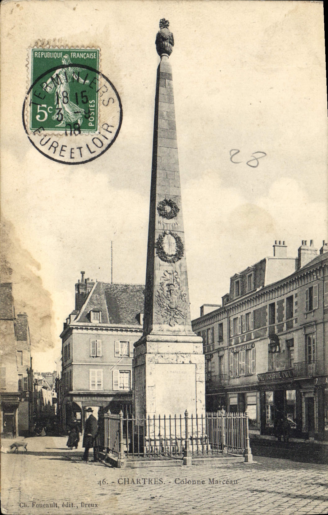 CPA Chartres Colonne Marceau 