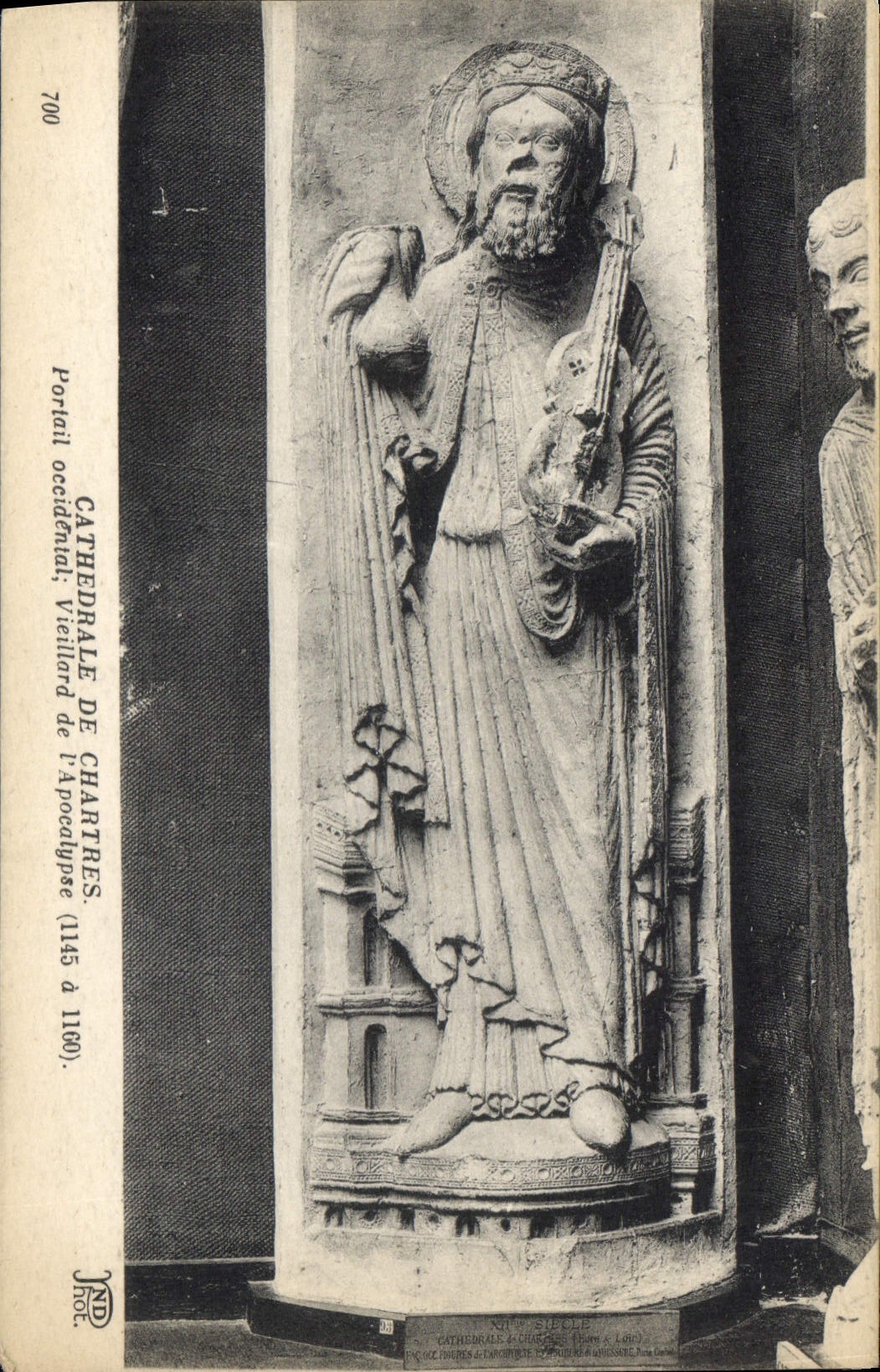 CPA Cathedrale de Chartres Portail occidental Vieillard de l'Apocalypse 1145 a 1160