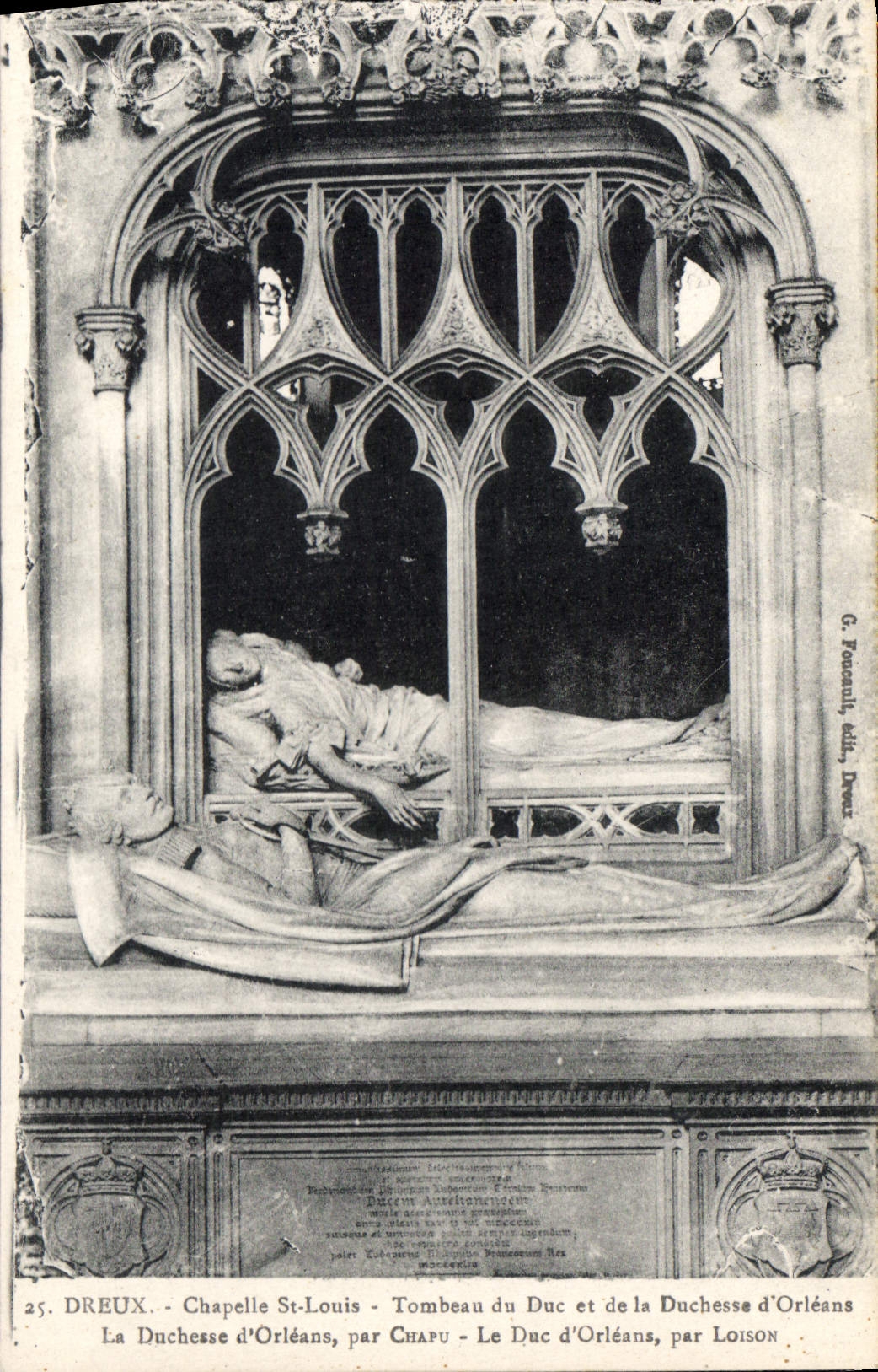 CPA Dreux Chapelle St Louis Tombeau du Duc et de la Duchesse d'Orleans la Duchesse d'orleans par Cha
