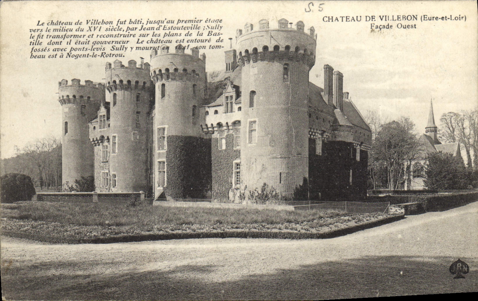 CPA Chateau de Villebon Eure et loir Facade Ouest 