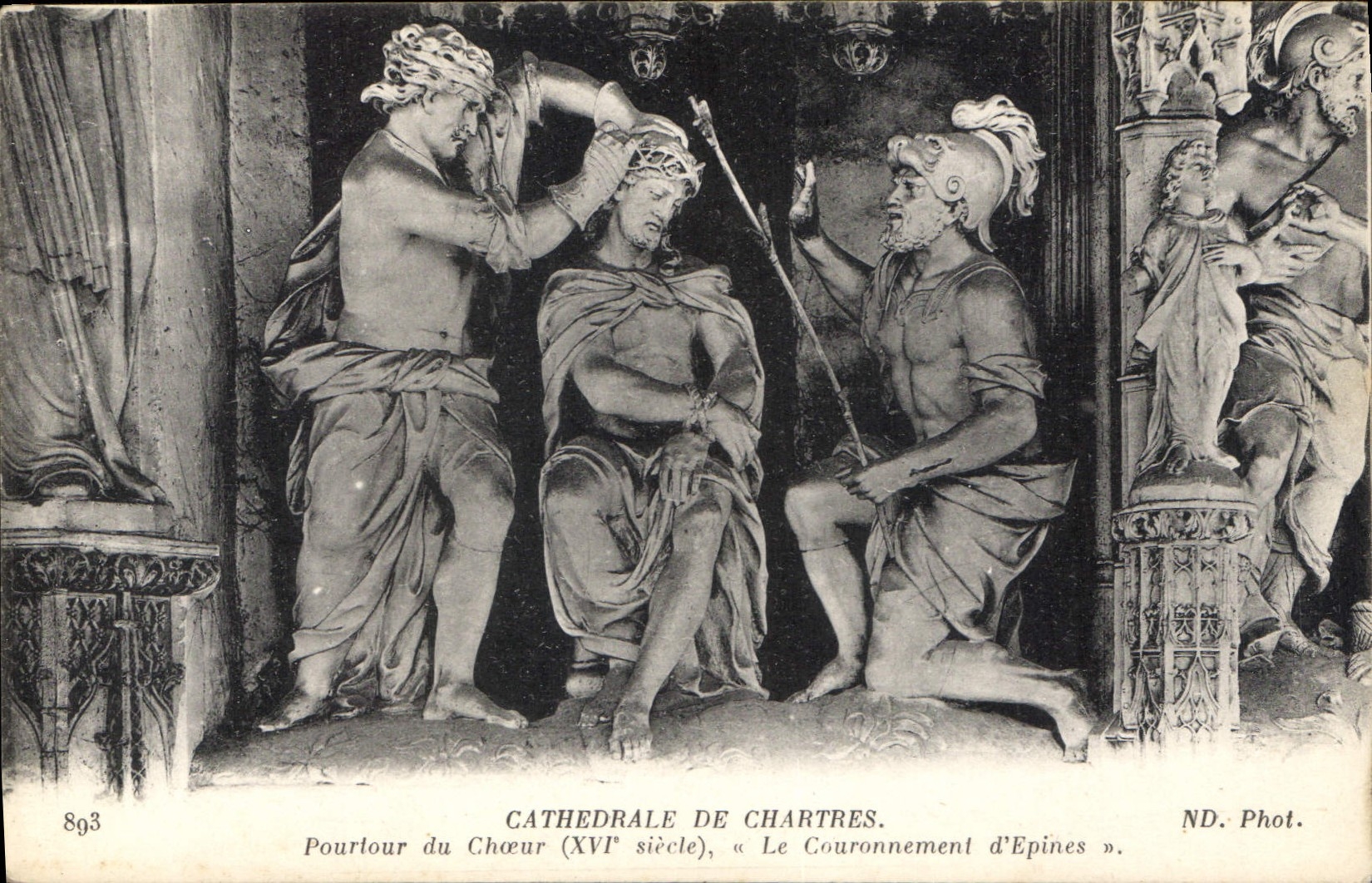 CPA Chathedrale de Chartres Pourtour du Choeur XVi siecle le Couronnement d'Epins