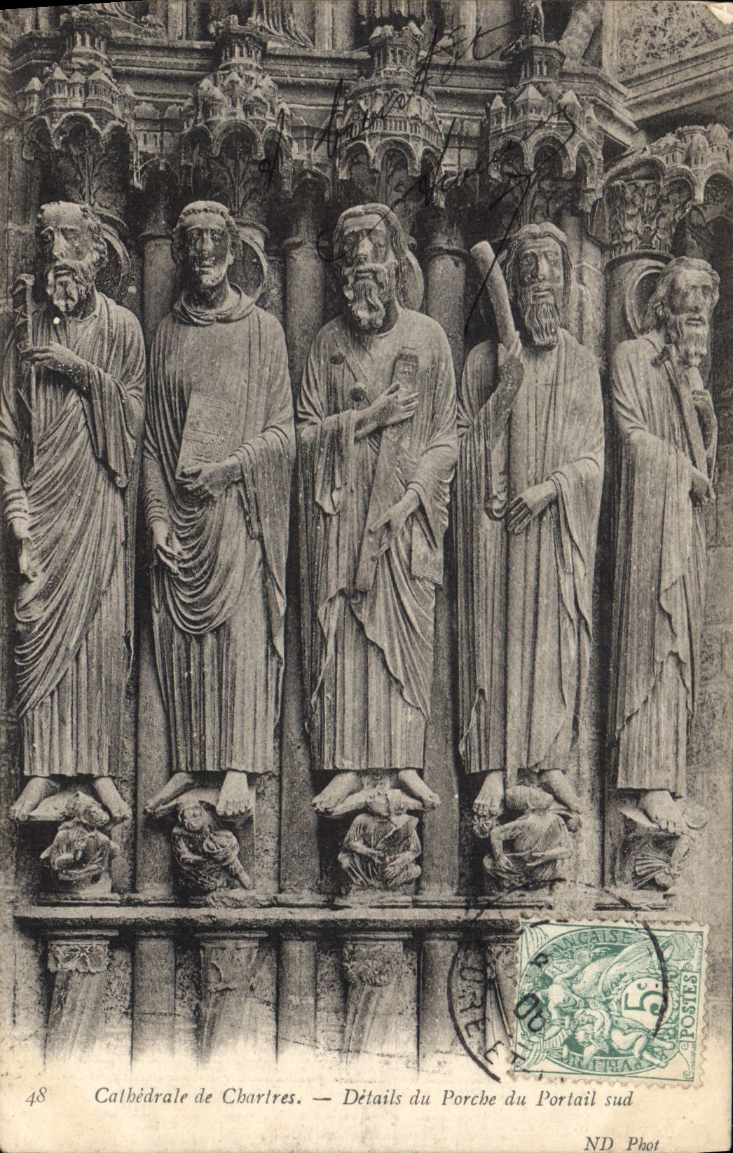 CPA Cathedrale de Charles Details du Porche du Portail Sud