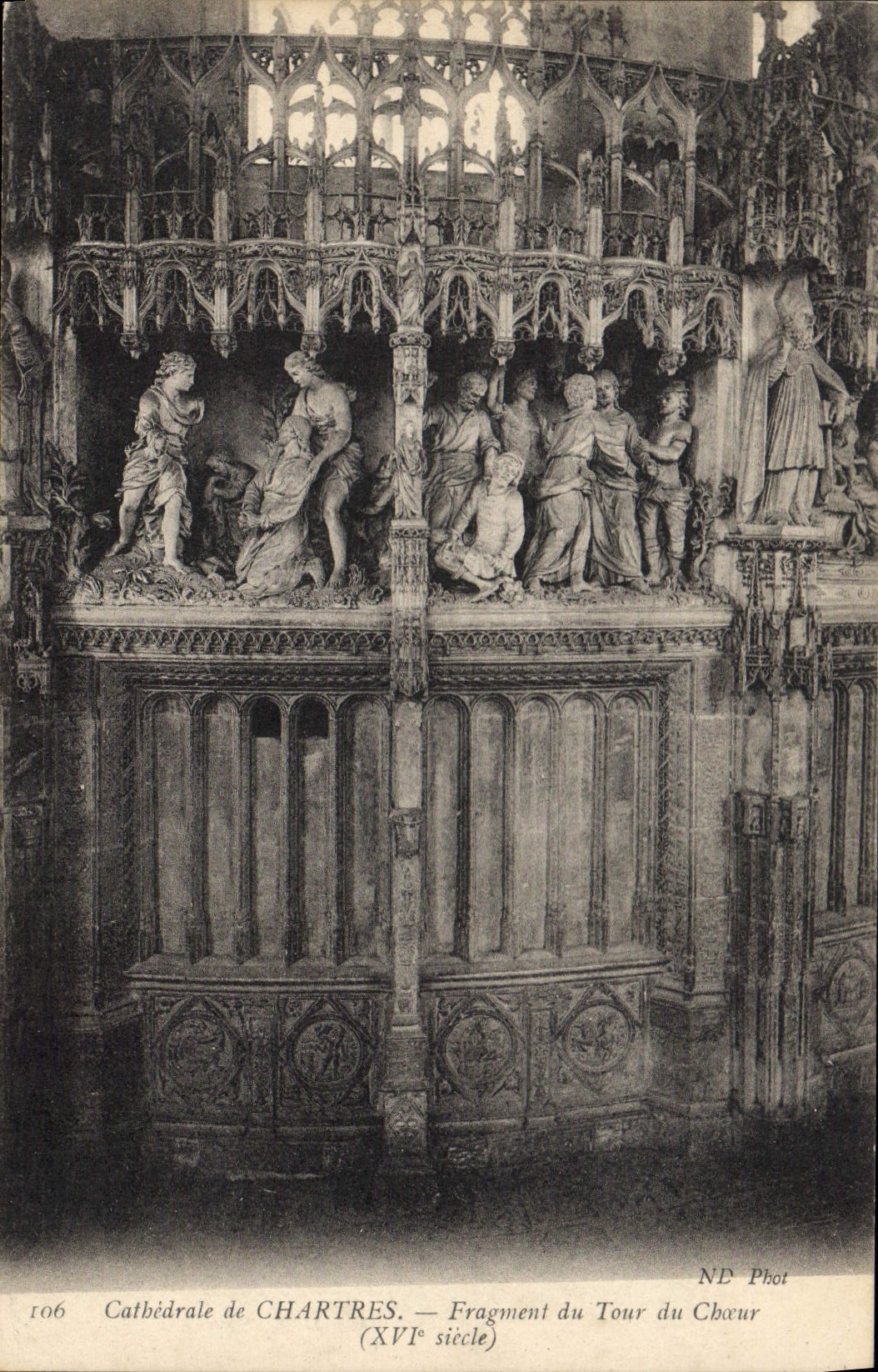 CPA Cathedrale de Chartres Fragment du Tour du Choeur XVI siecle 