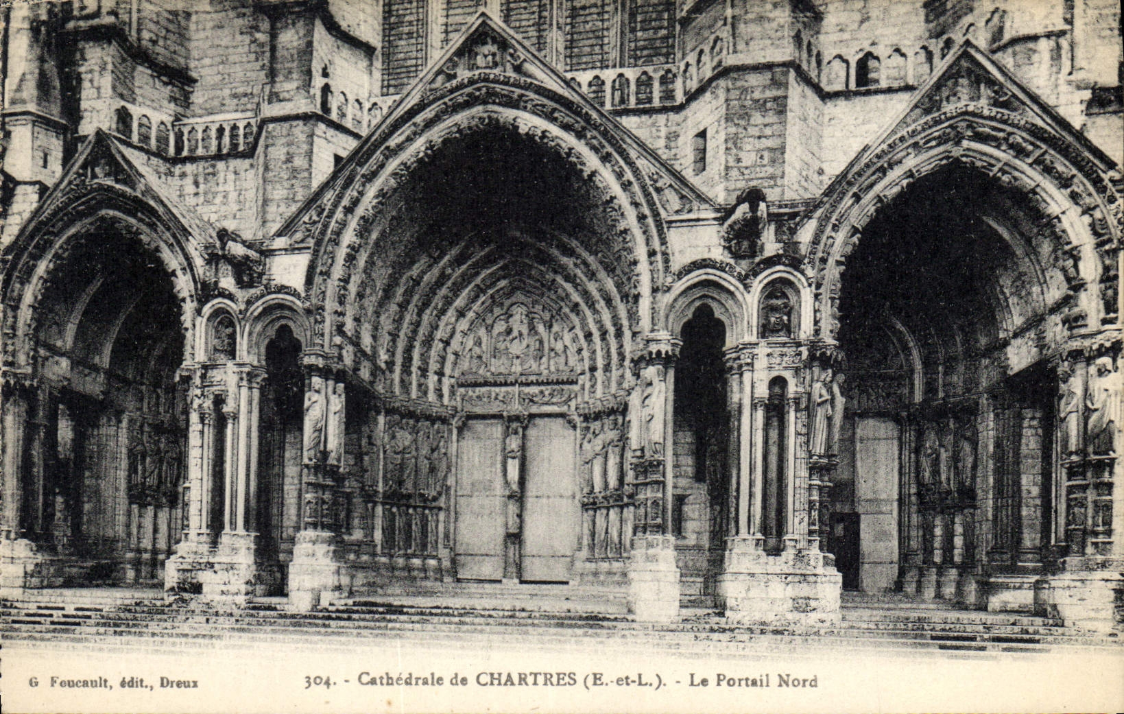 CPA Cathedrale de Chartres E et L Le Portail Nord 