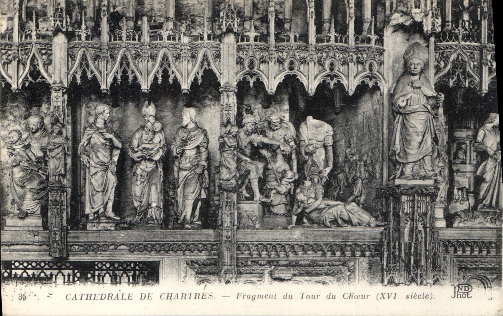 CPA Cathedrale de Chartres Fragment du Tour du Choeur XVI siecle