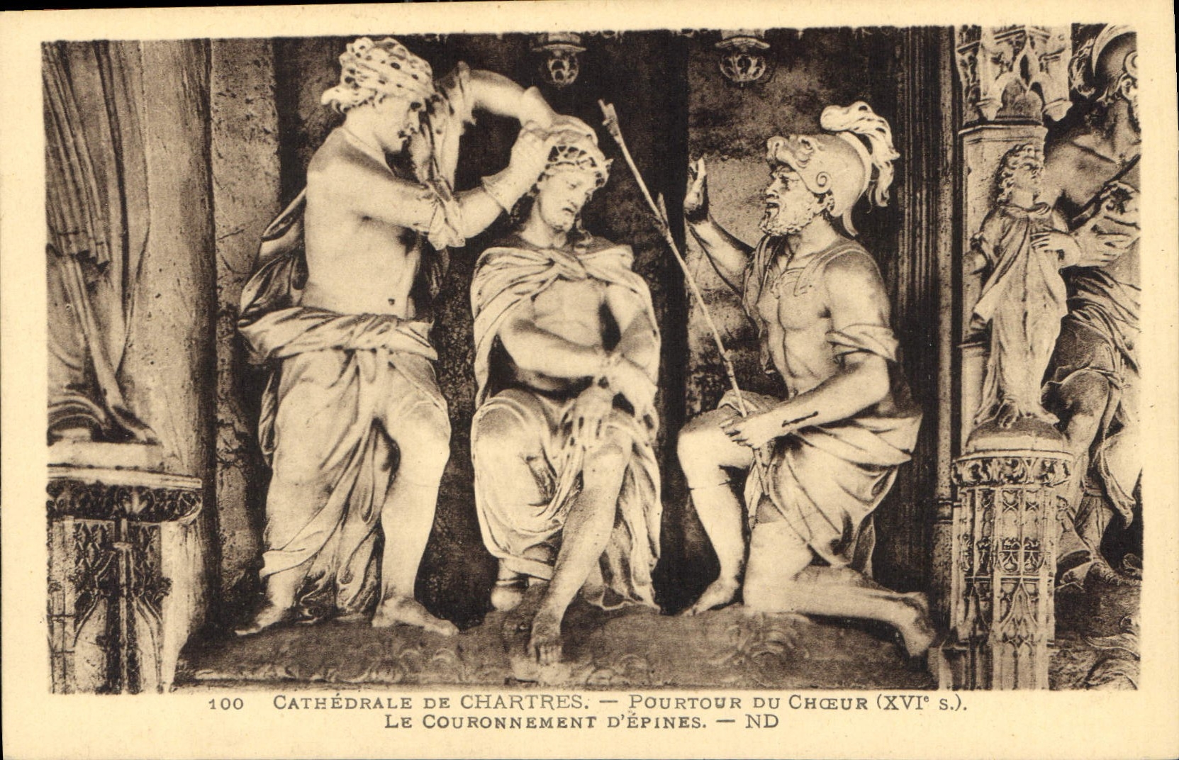 CPA Cathedrale de Chartres Pourtour du Choeur XVI le Couronnement d