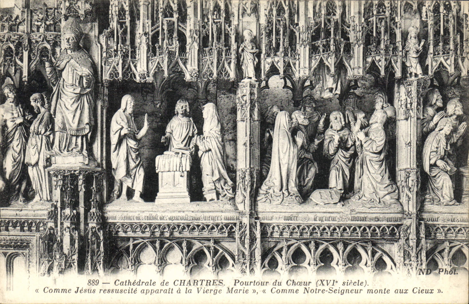 CPA Cathedrale de Chartres Pourtour du Choeur XVI siecle Comme Jesus ressuseite a la Vierge Marie Co
